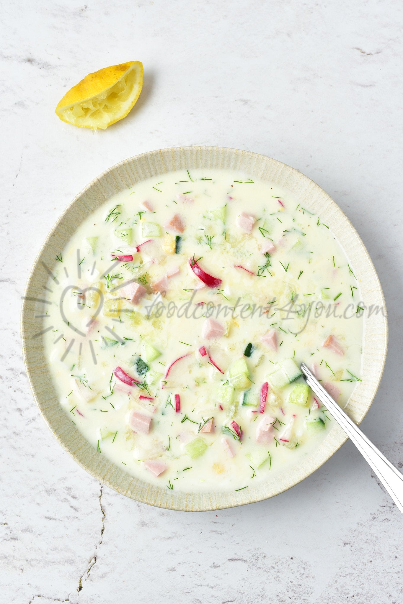 Okroshka (Russian cold soup) - Set 5 of 5