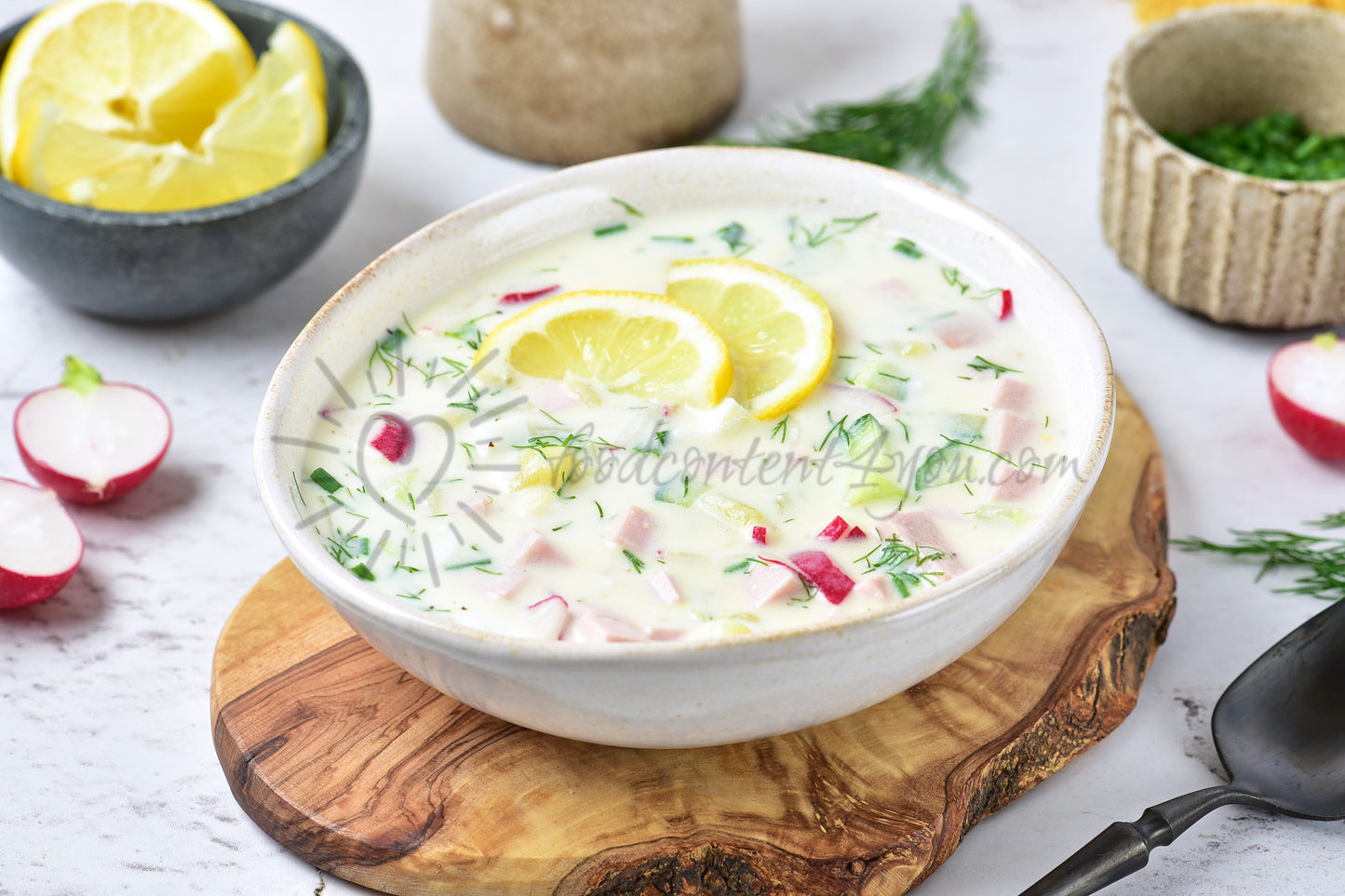 Okroshka (Russian cold soup) - Set 5 of 5