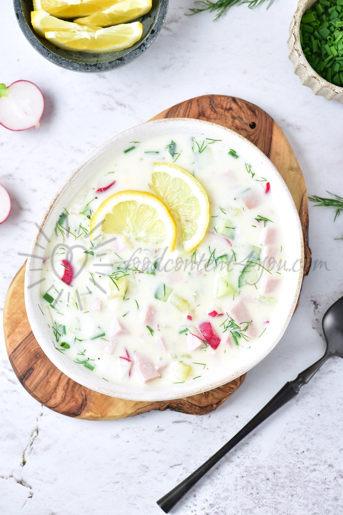 Okroshka (Russian cold soup) - Set 5 of 5
