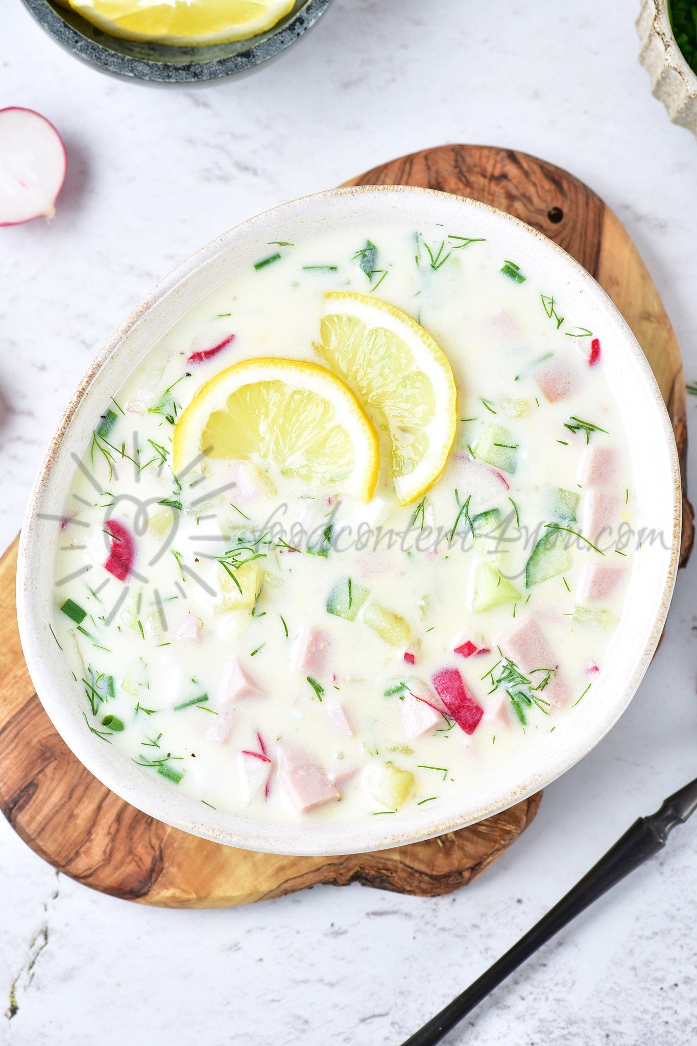 Okroshka (Russian cold soup) - Set 5 of 5