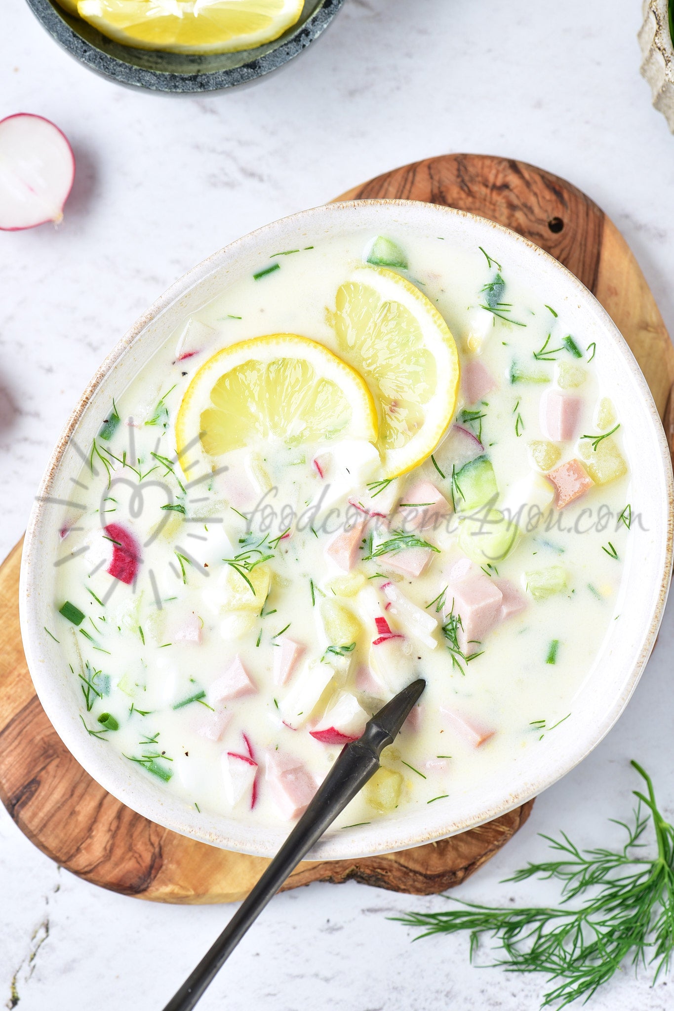 Okroshka (Russian cold soup) - Set 5 of 5