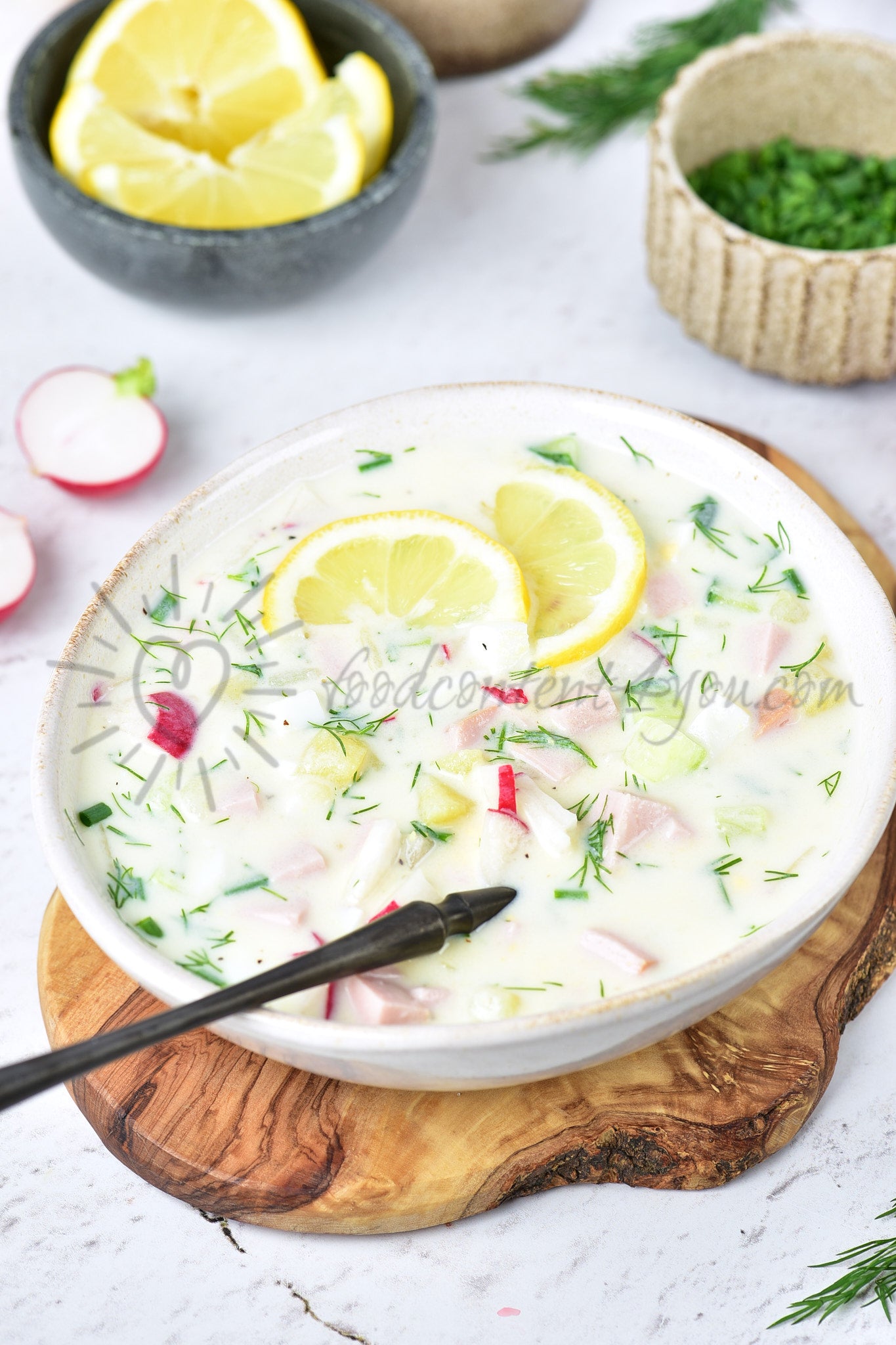 Okroshka (Russian cold soup) - Set 5 of 5