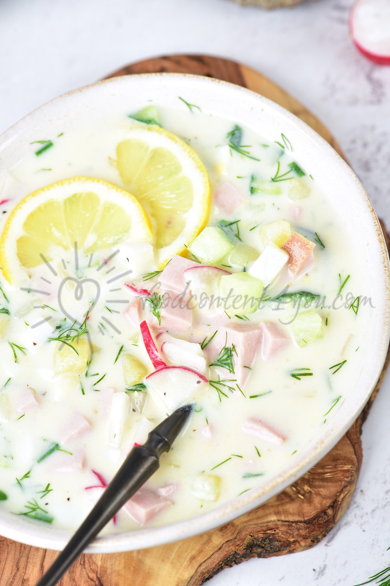 Okroshka (Russian cold soup) - Set 5 of 5