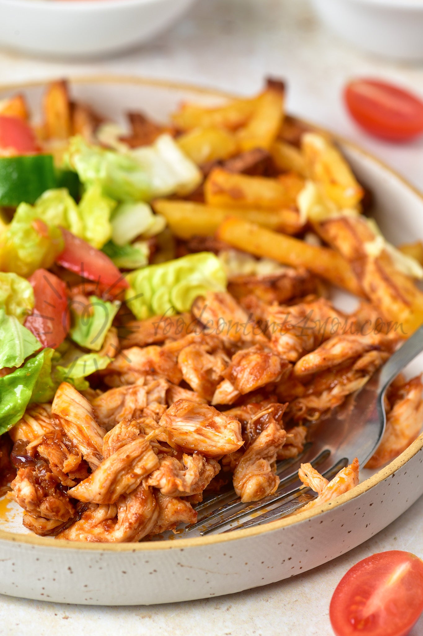 Cheesy BBQ Chicken Loaded Fries - Set 1 of 2