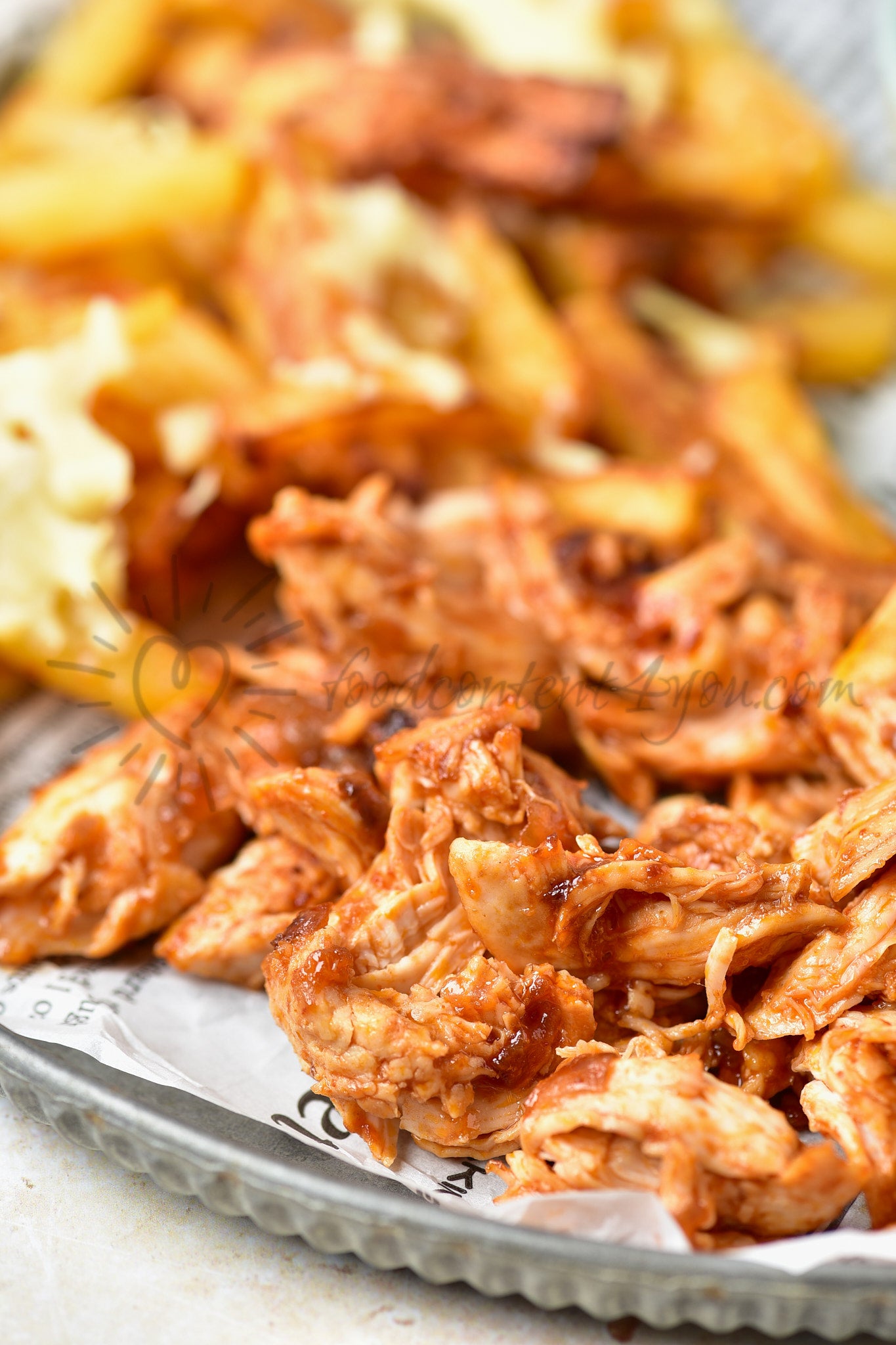 Cheesy BBQ Chicken Loaded Fries - Set 2 of 2