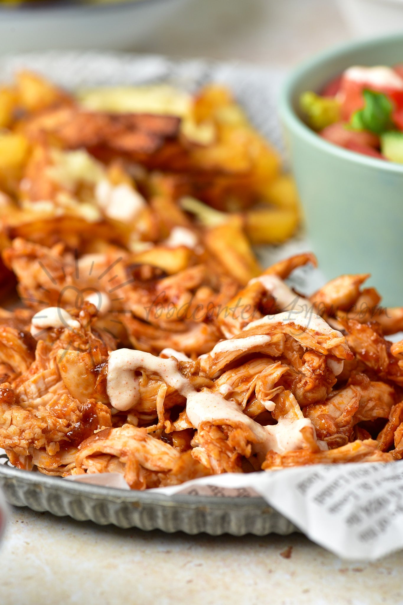 Cheesy BBQ Chicken Loaded Fries - Set 2 of 2
