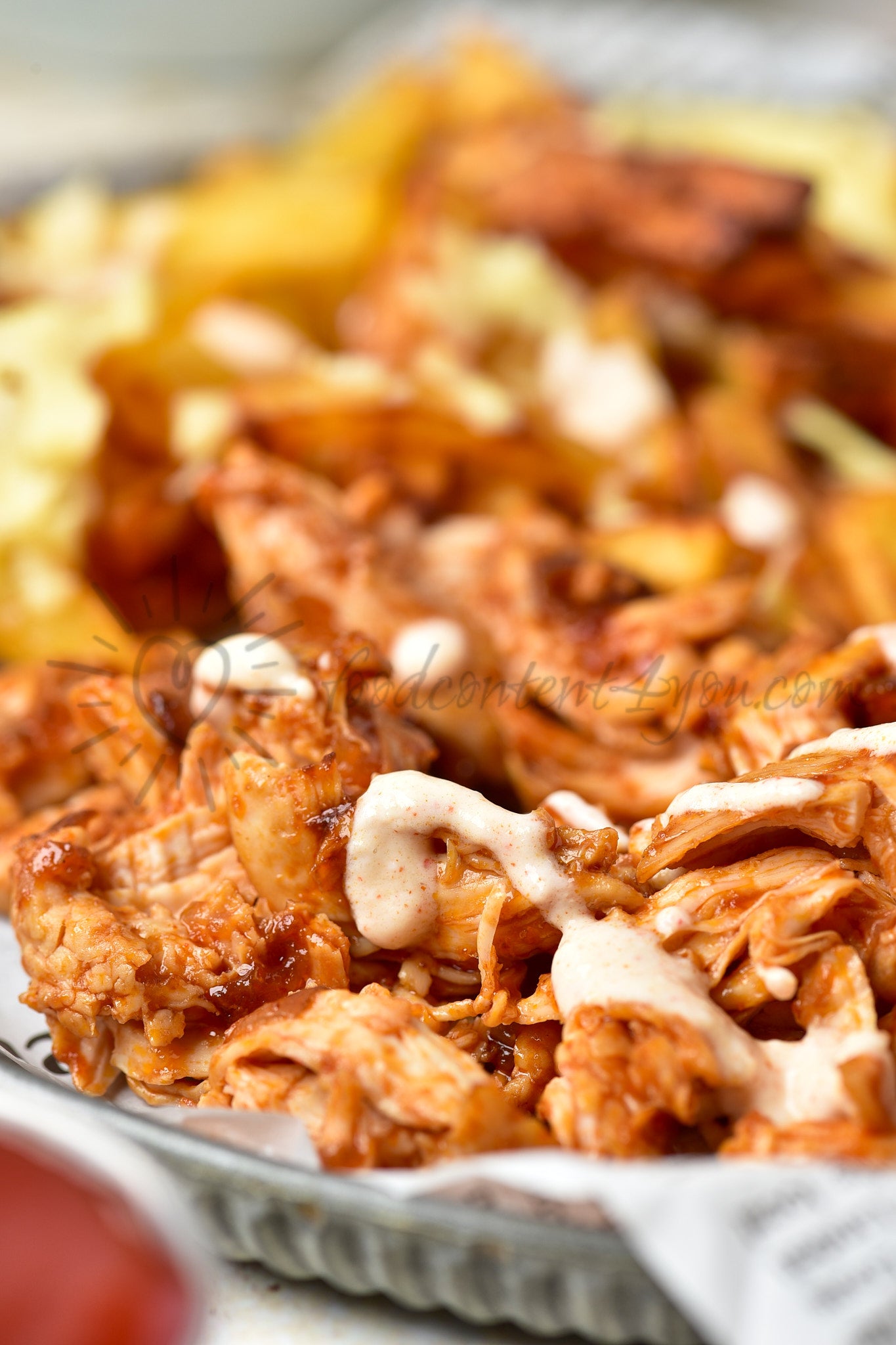 Cheesy BBQ Chicken Loaded Fries - Set 2 of 2