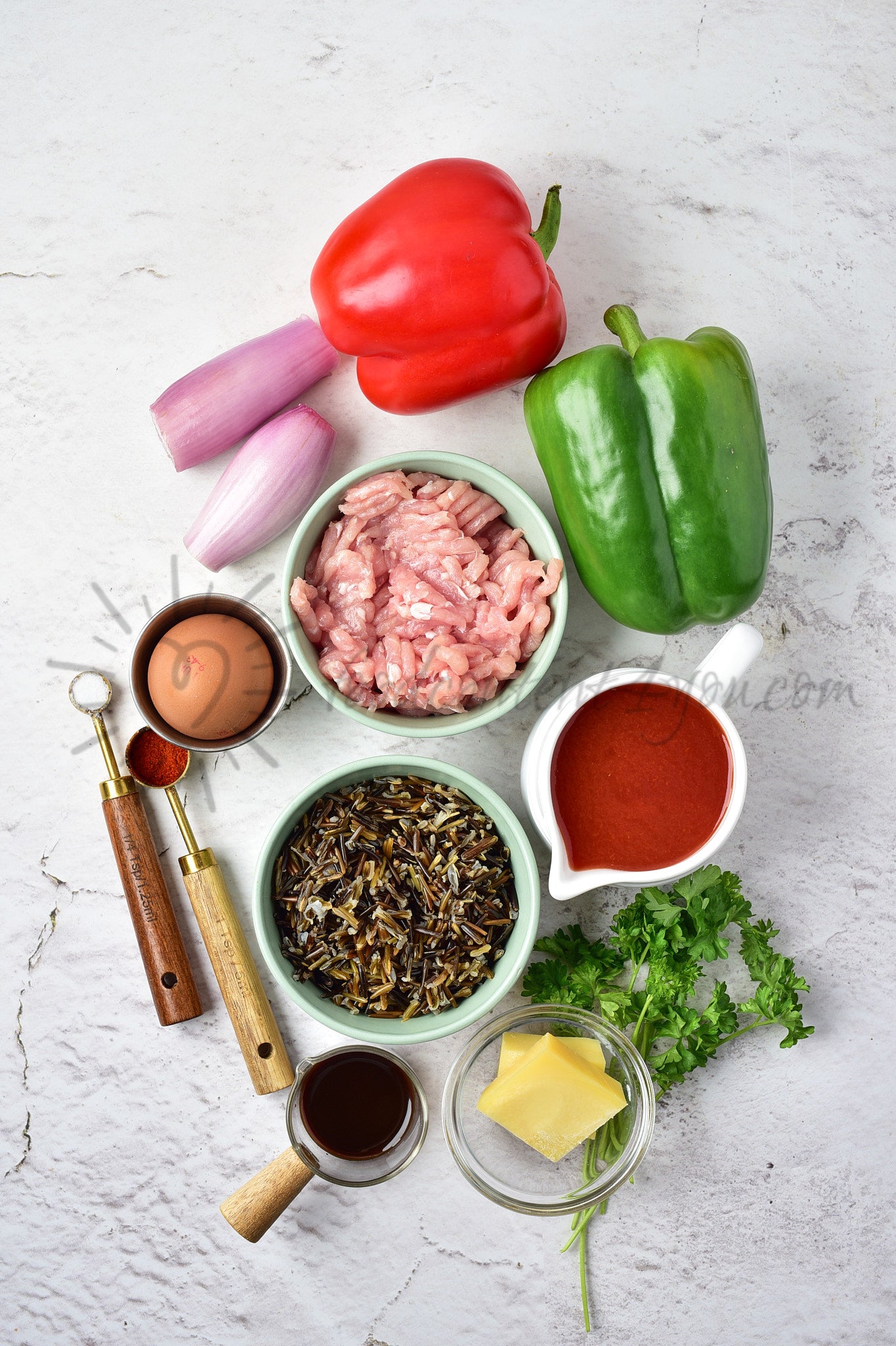 Chicken and Wild rice Stuffed Peppers - Set 4 of 5