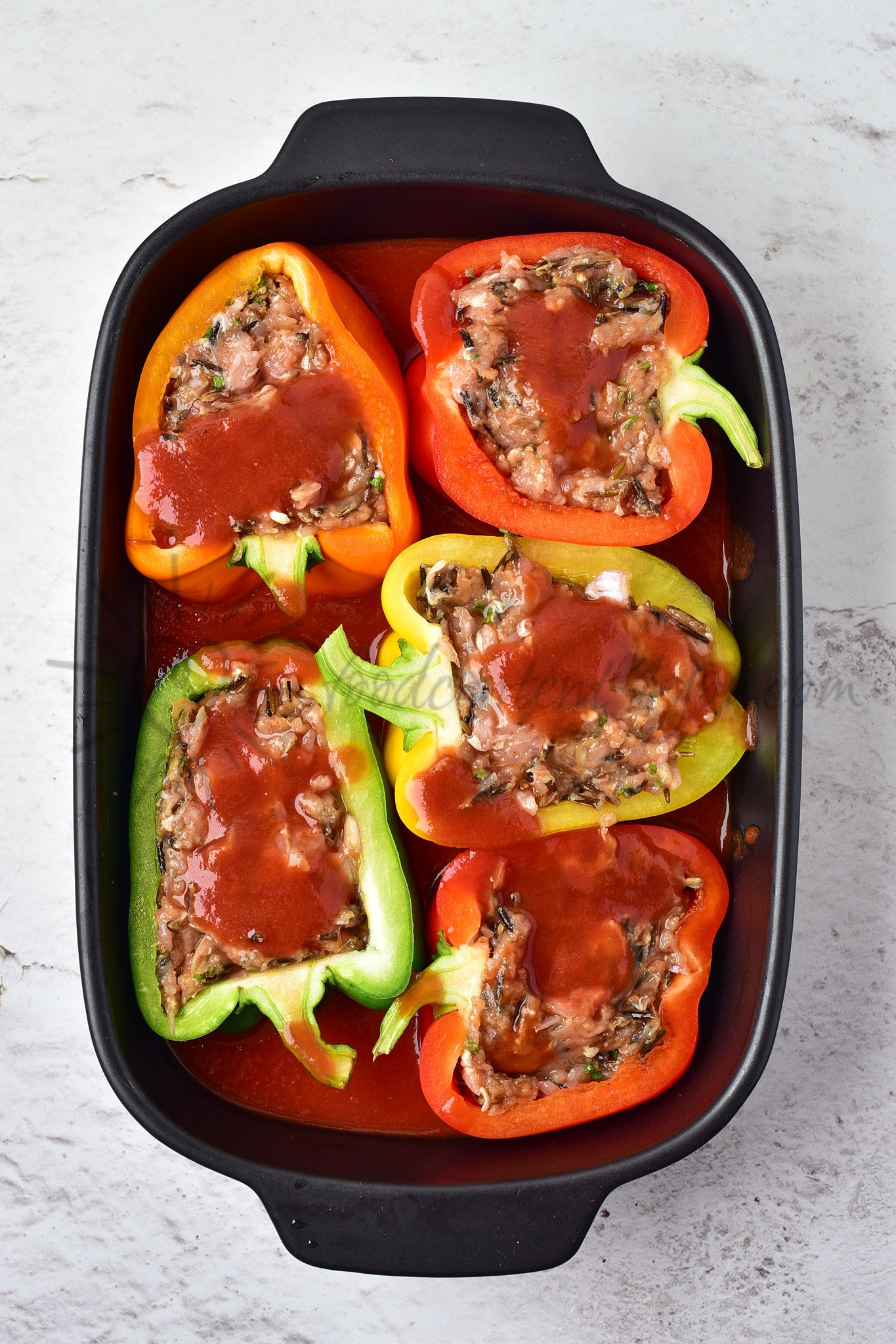 Chicken and Wild rice Stuffed Peppers - Set 4 of 5