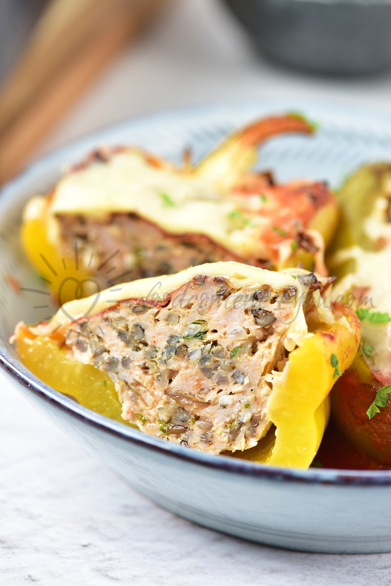 Chicken and Wild rice Stuffed Peppers - Set 1 of 5
