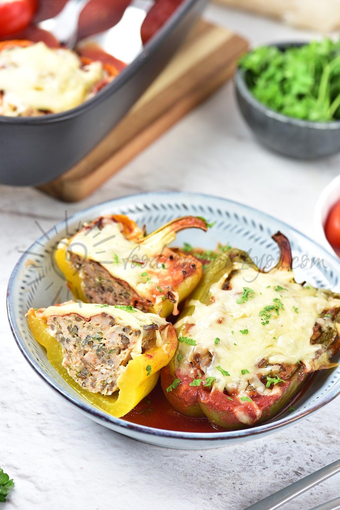 Chicken and Wild rice Stuffed Peppers - Set 1 of 5