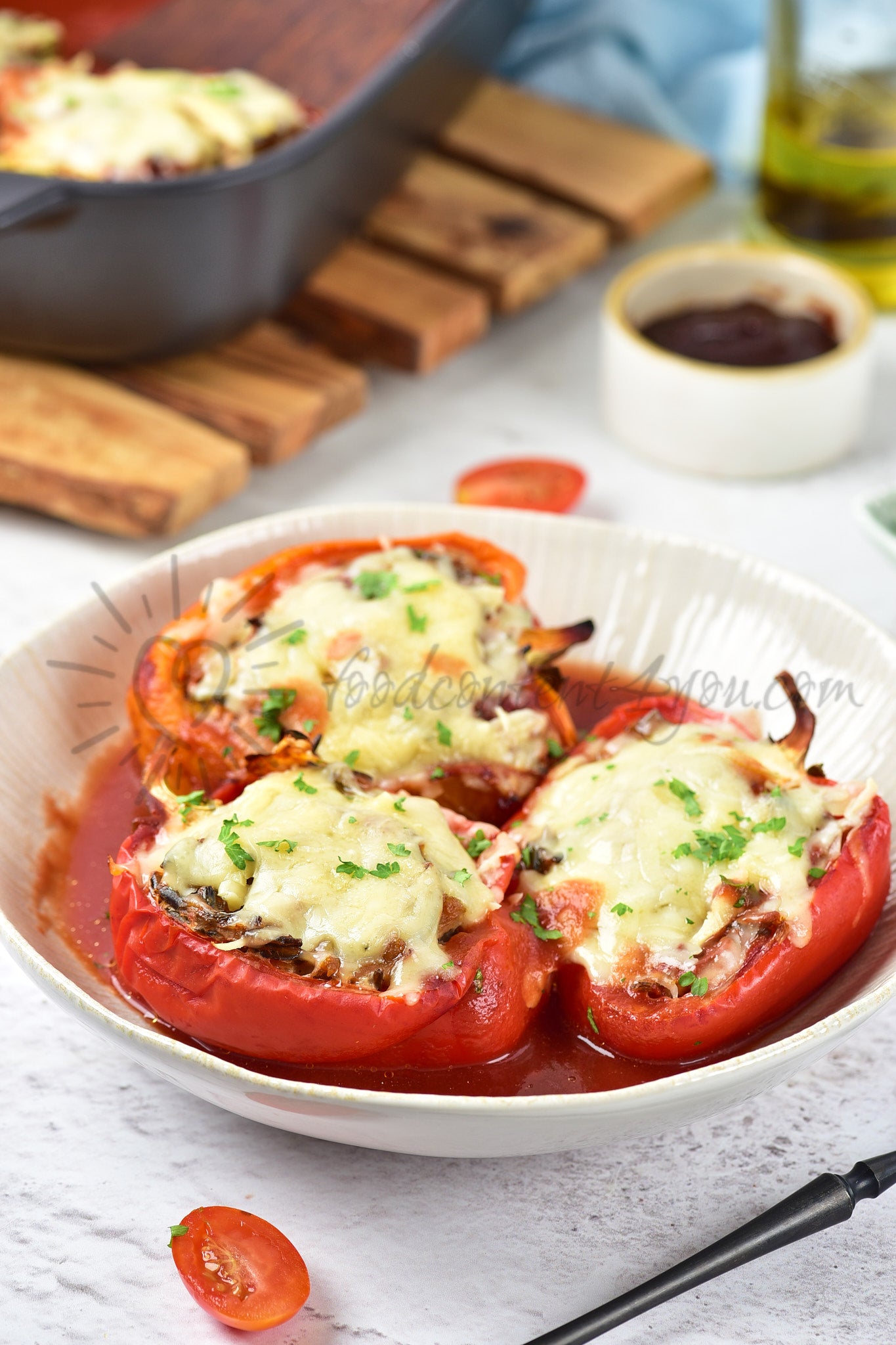 Chicken and Wild rice Stuffed Peppers - Set 2 of 5