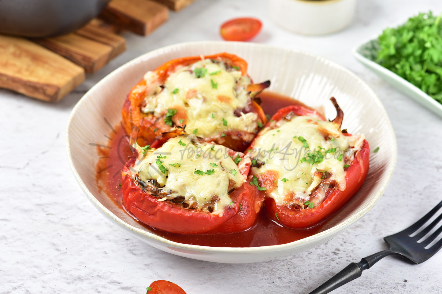 Chicken and Wild rice Stuffed Peppers - Set 2 of 5