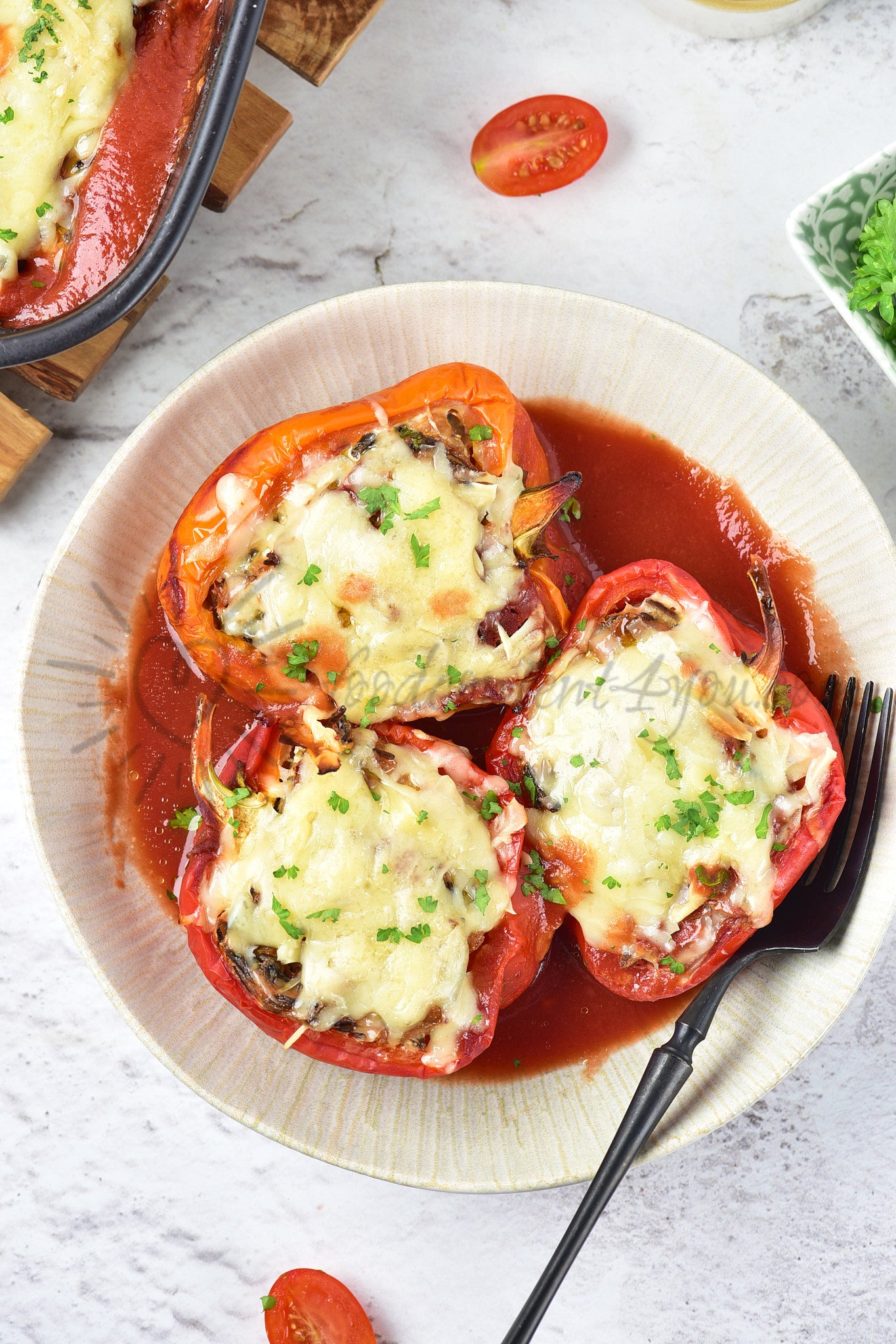 Chicken and Wild rice Stuffed Peppers - Set 2 of 5