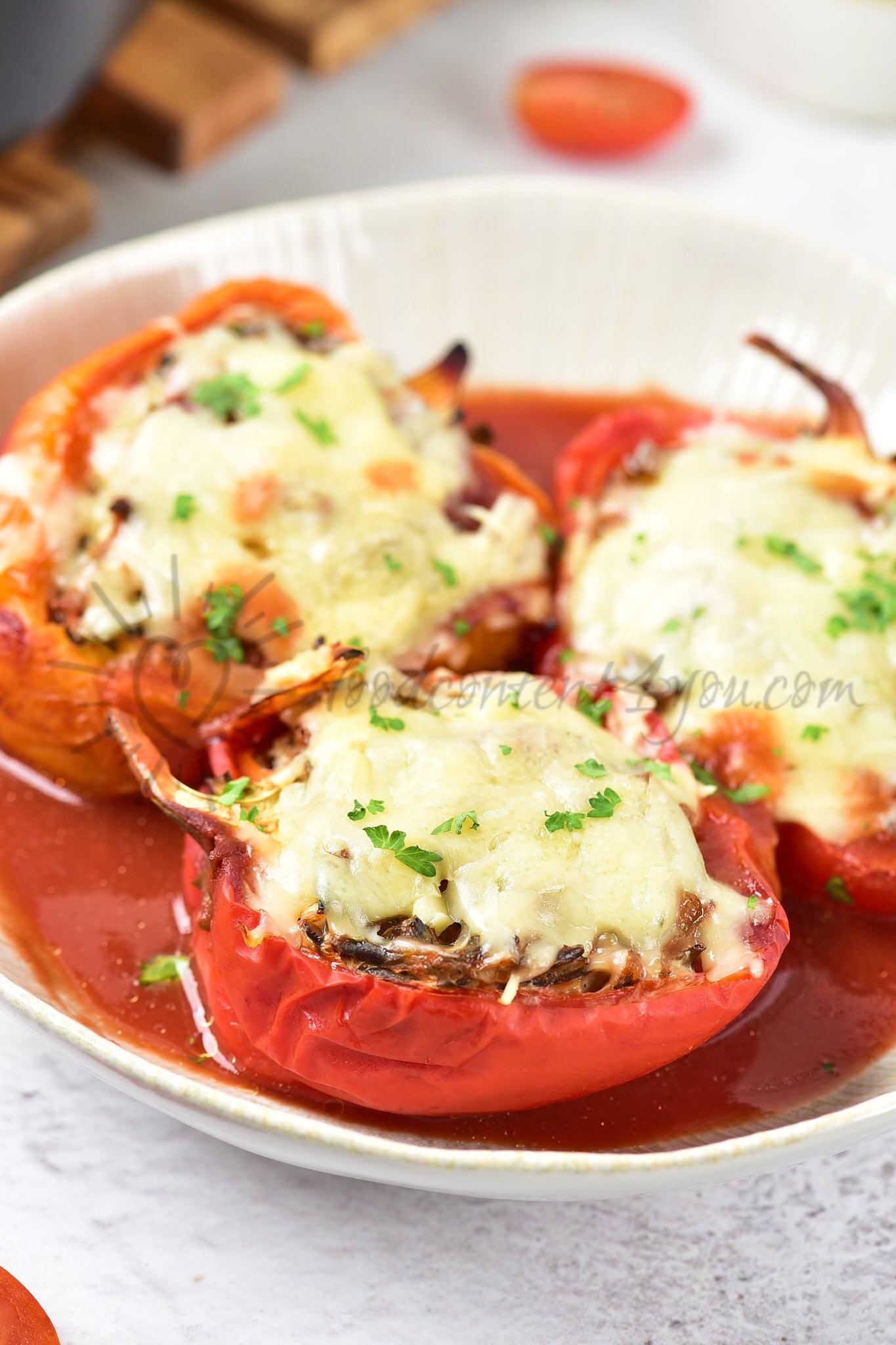 Chicken and Wild rice Stuffed Peppers - Set 2 of 5