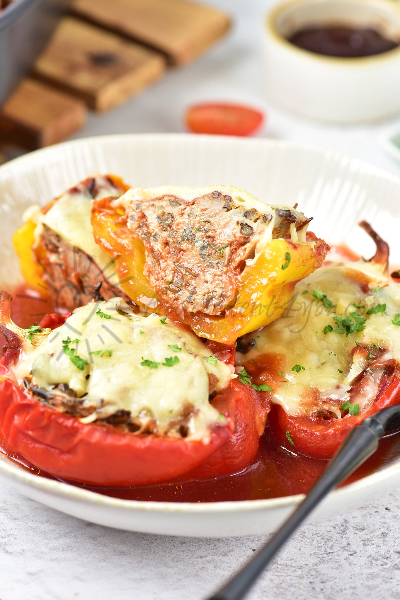 Chicken and Wild rice Stuffed Peppers - Set 2 of 5