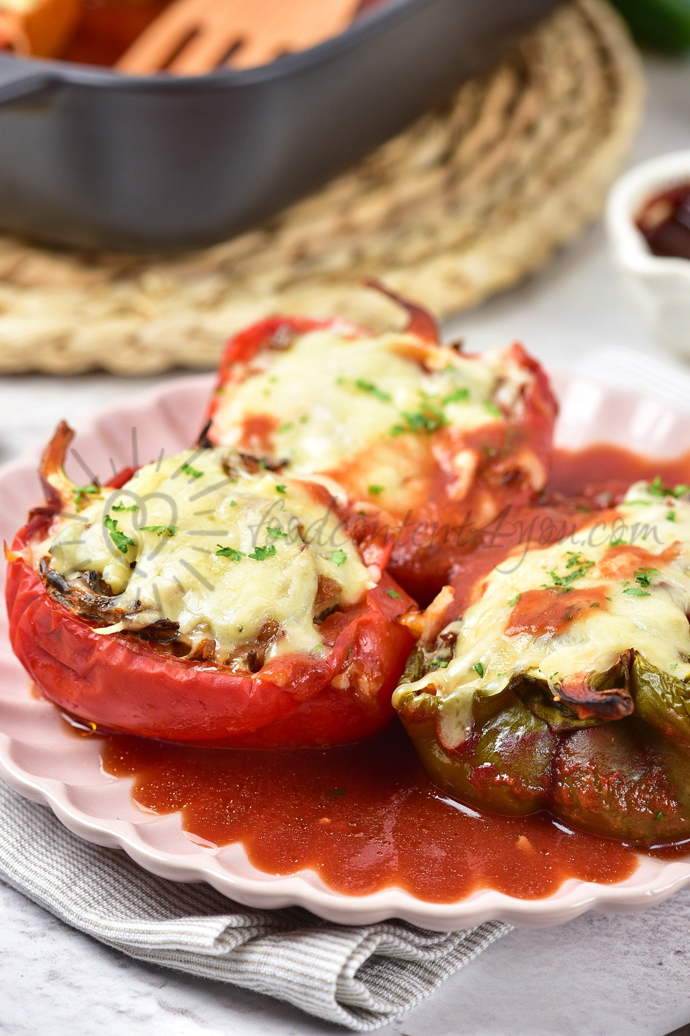 Chicken and Wild rice Stuffed Peppers - Set 3 of 5