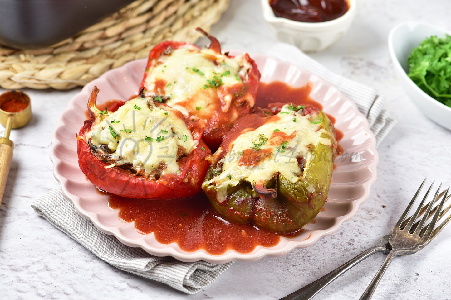 Chicken and Wild rice Stuffed Peppers - Set 3 of 5
