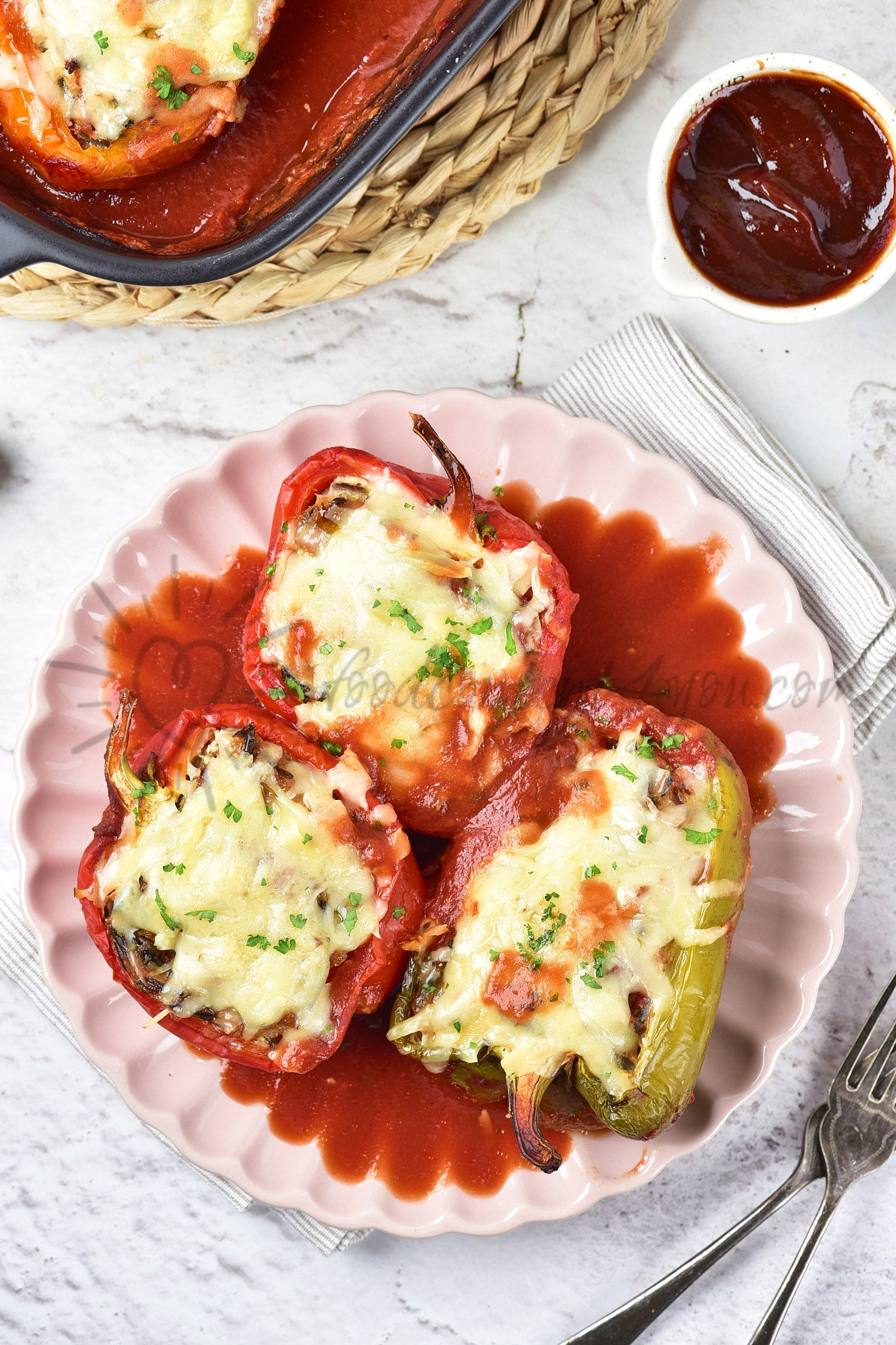 Chicken and Wild rice Stuffed Peppers - Set 3 of 5