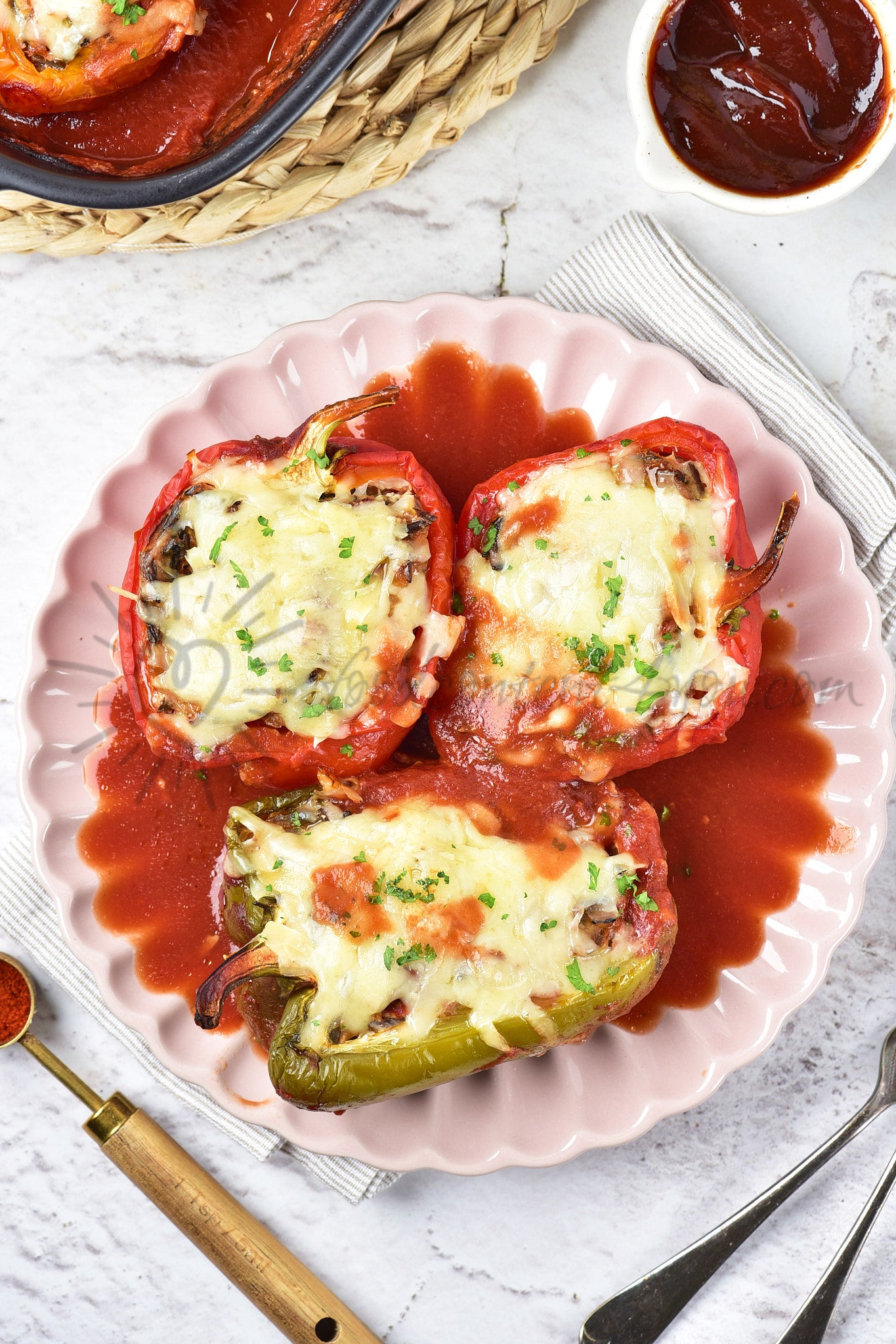 Chicken and Wild rice Stuffed Peppers - Set 3 of 5