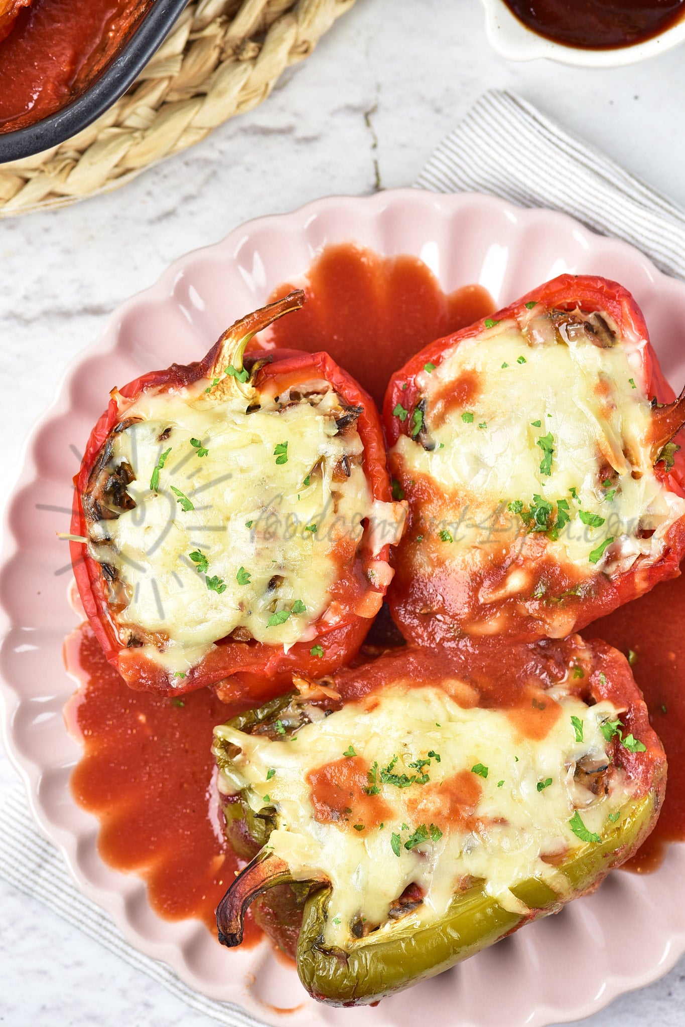 Chicken and Wild rice Stuffed Peppers - Set 3 of 5