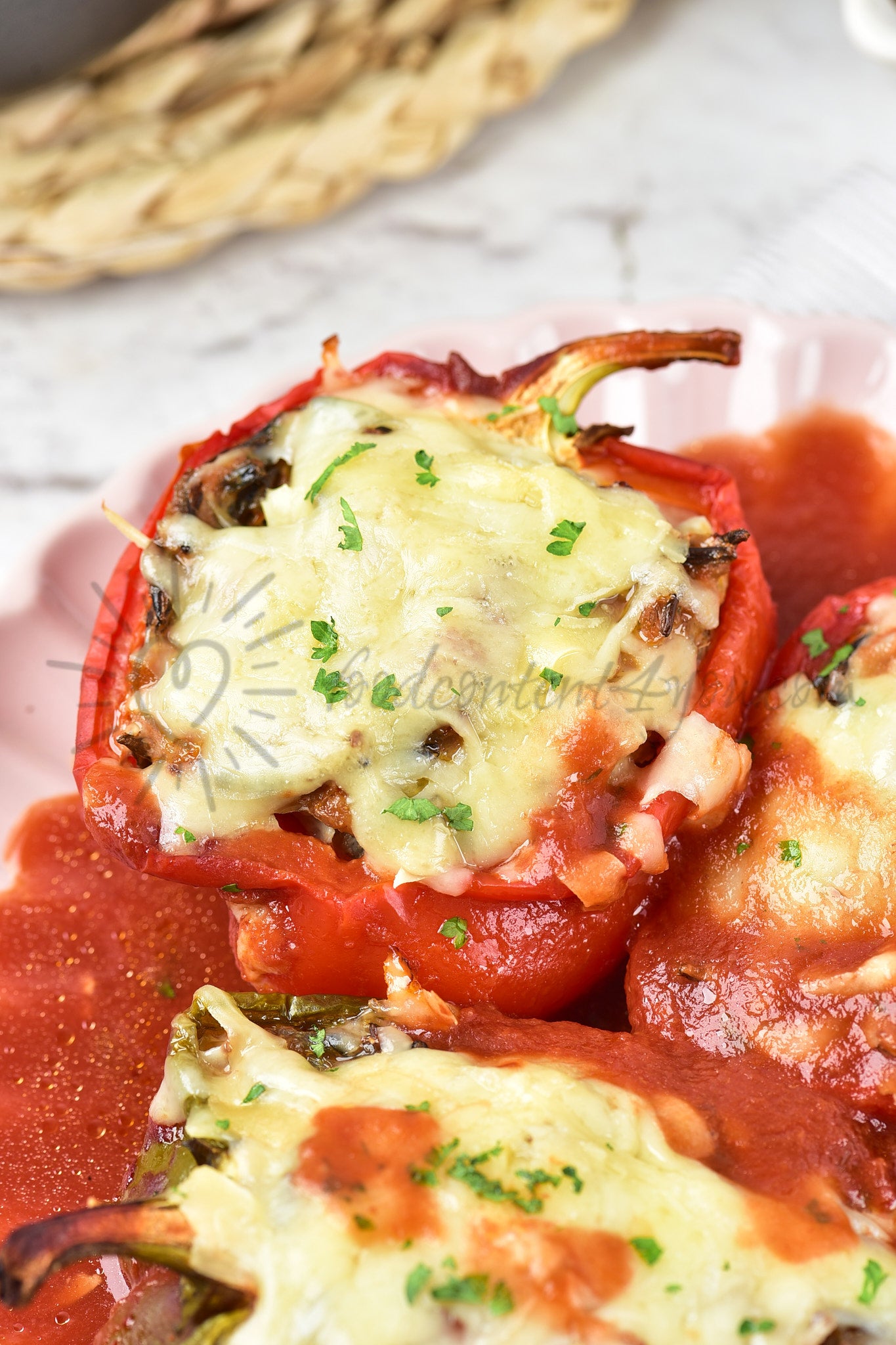 Chicken and Wild rice Stuffed Peppers - Set 3 of 5