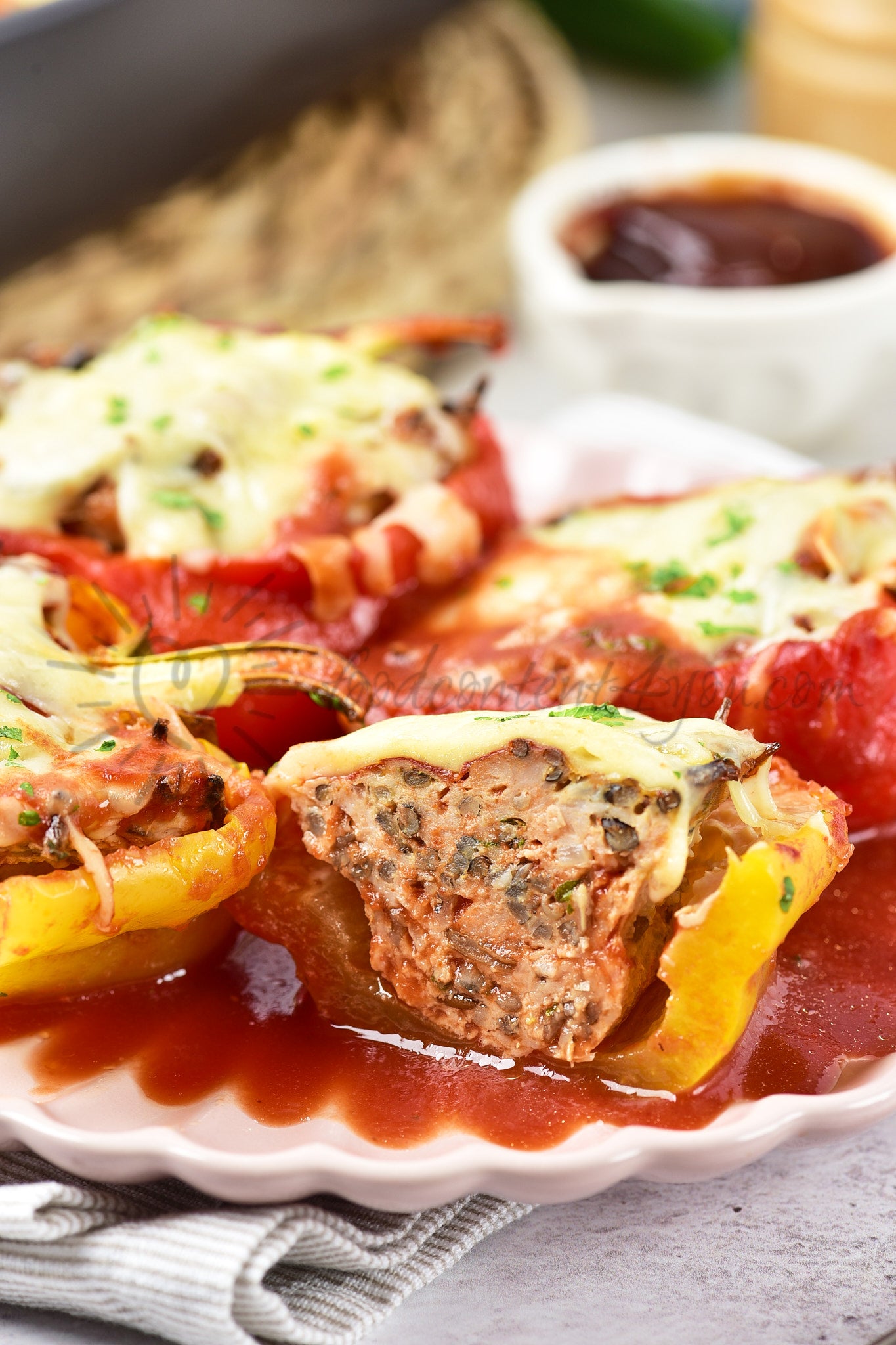 Chicken and Wild rice Stuffed Peppers - Set 3 of 5