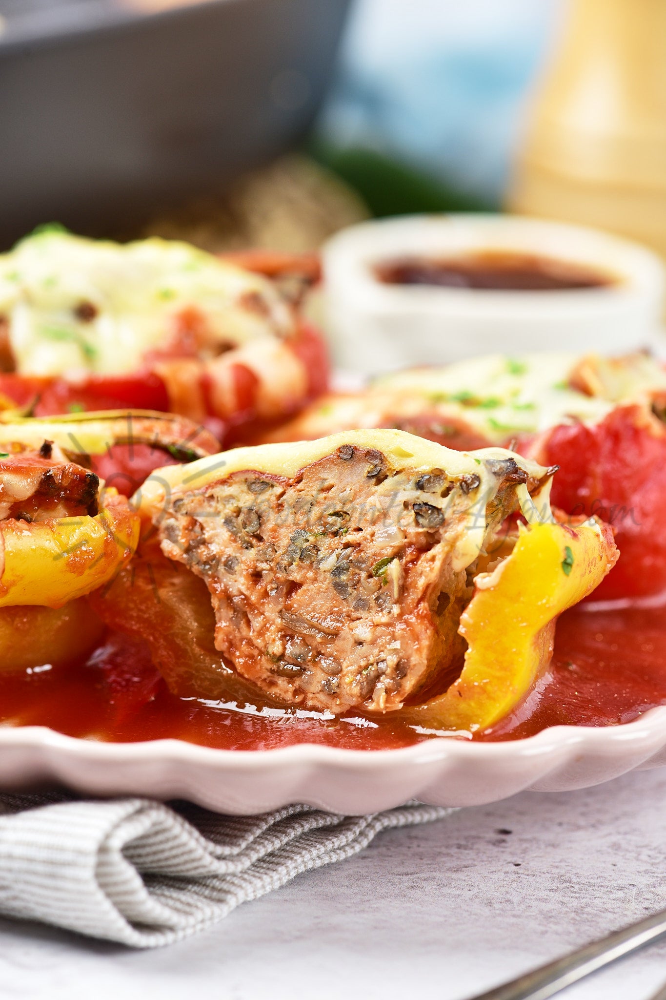 Chicken and Wild rice Stuffed Peppers - Set 3 of 5