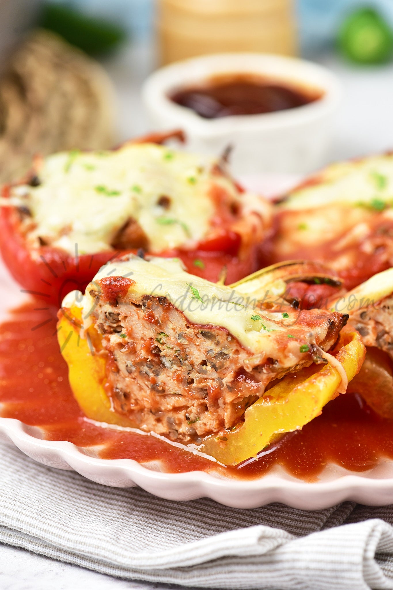 Chicken and Wild rice Stuffed Peppers - Set 3 of 5