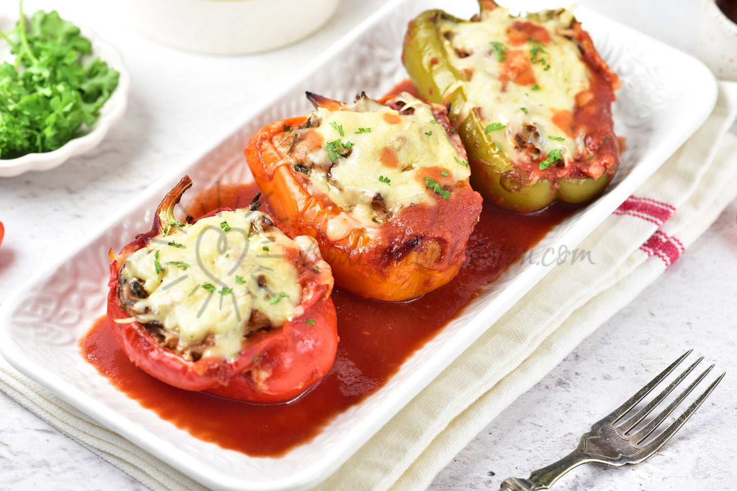 Chicken and Wild rice Stuffed Peppers - Set 4 of 5
