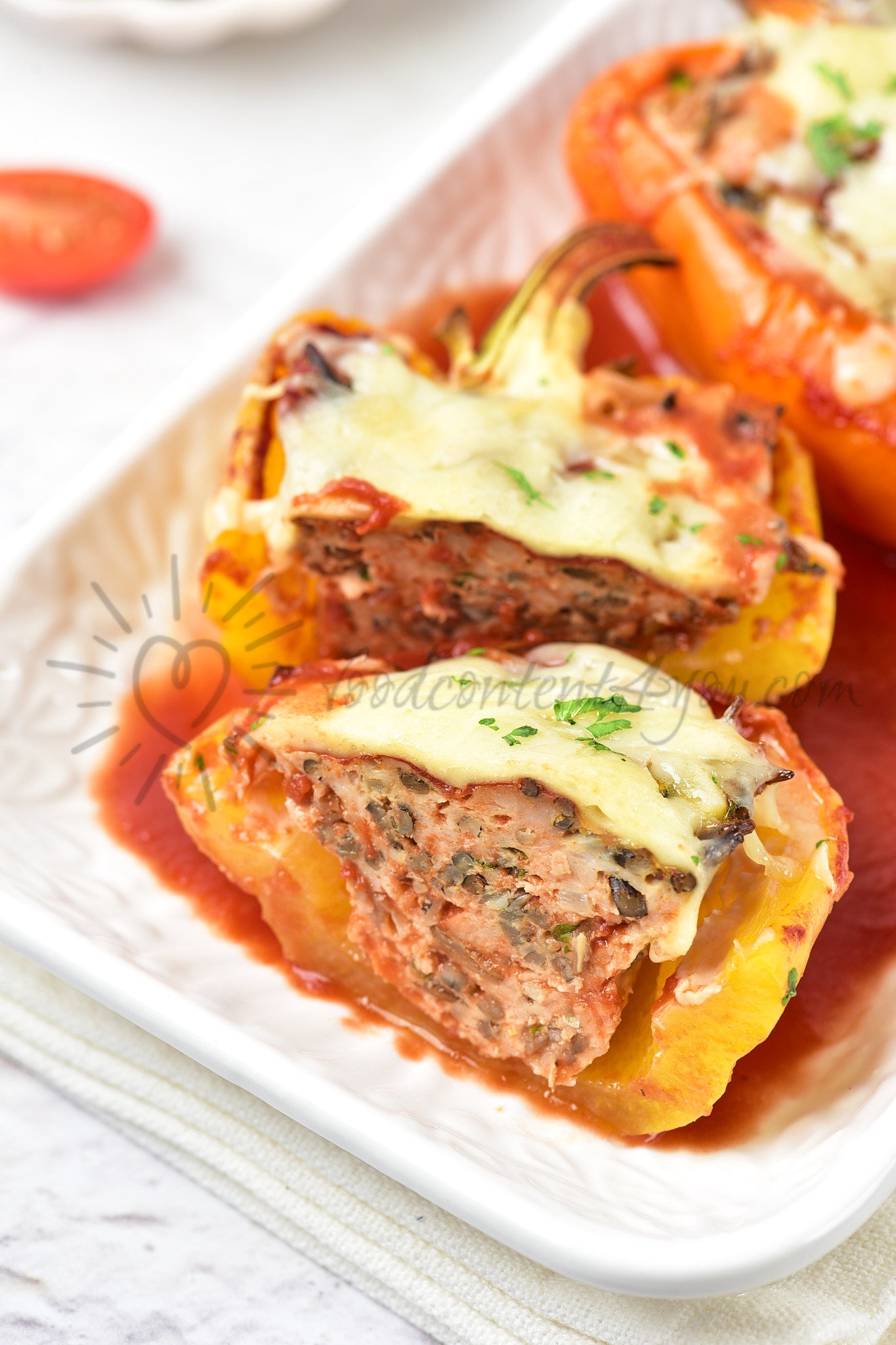 Chicken and Wild rice Stuffed Peppers - Set 4 of 5