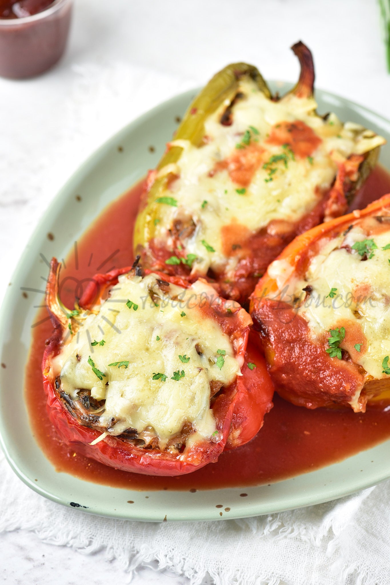 Chicken and Wild rice Stuffed Peppers - Set 5 of 5