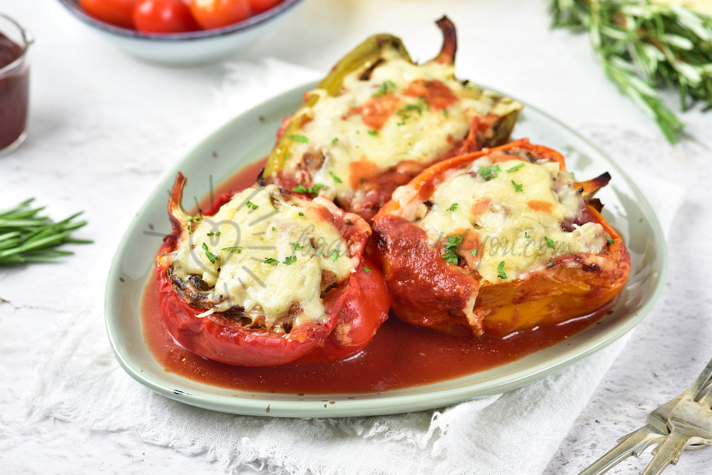 Chicken and Wild rice Stuffed Peppers - Set 5 of 5