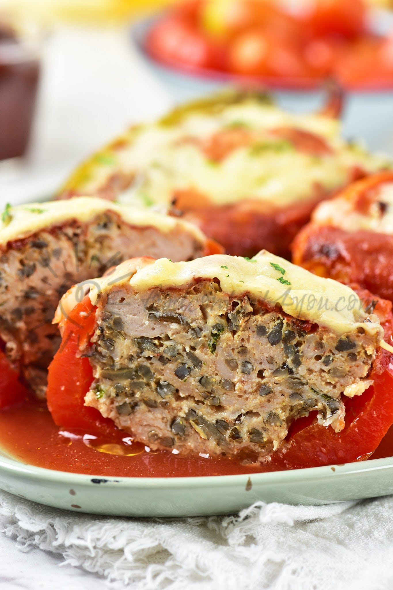 Chicken and Wild rice Stuffed Peppers - Set 5 of 5