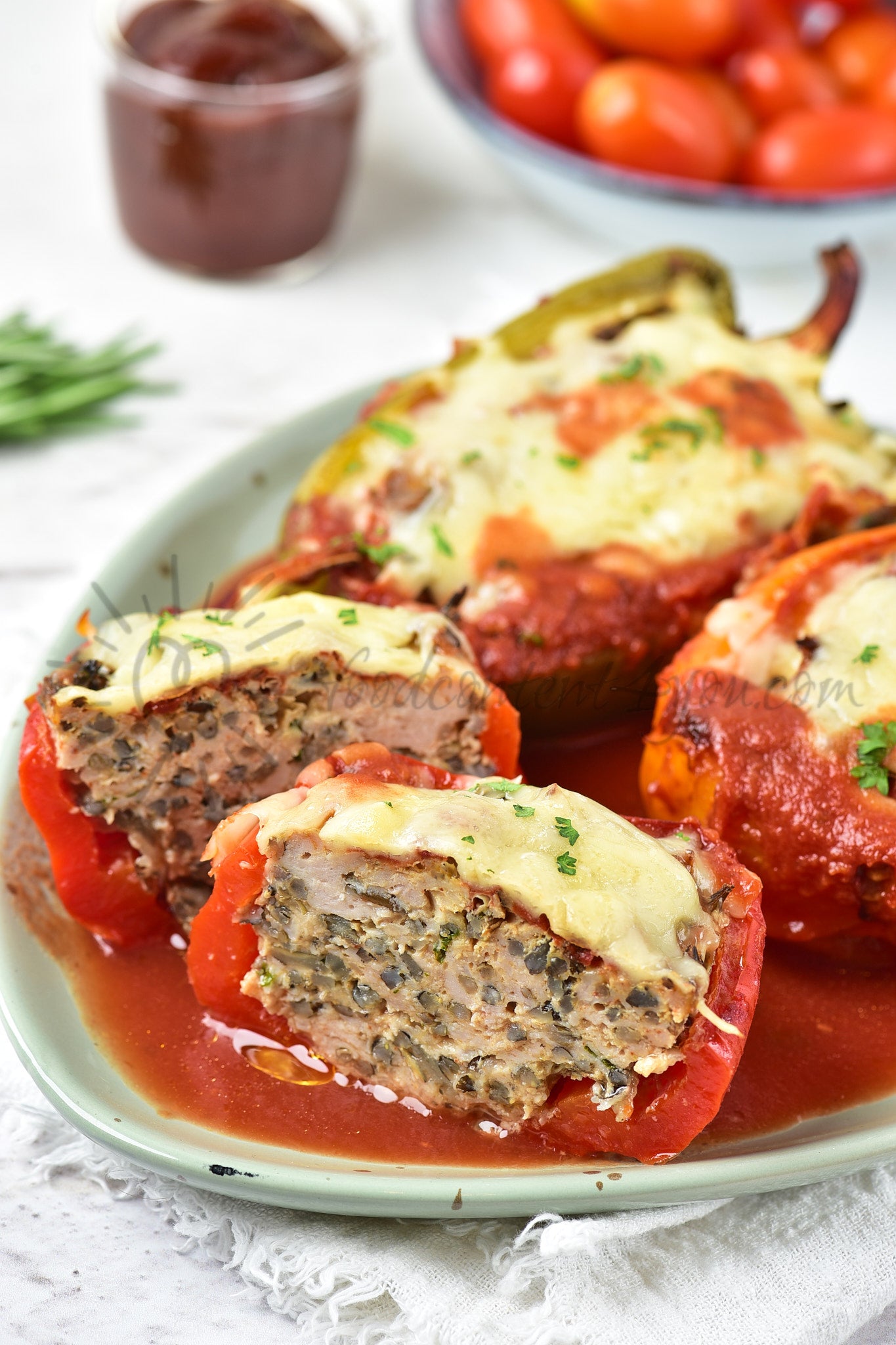 Chicken and Wild rice Stuffed Peppers - Set 5 of 5