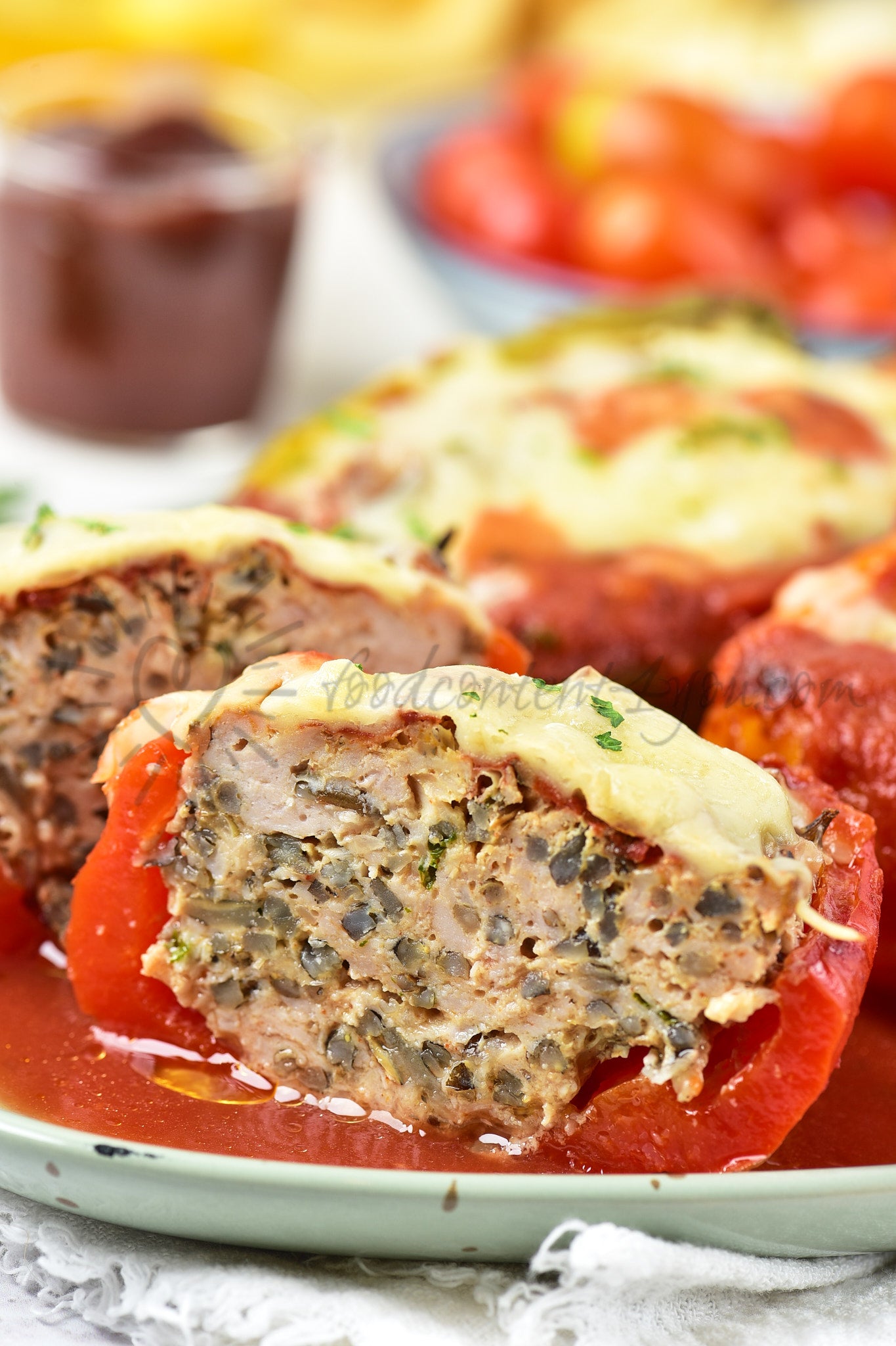 Chicken and Wild rice Stuffed Peppers - Set 5 of 5