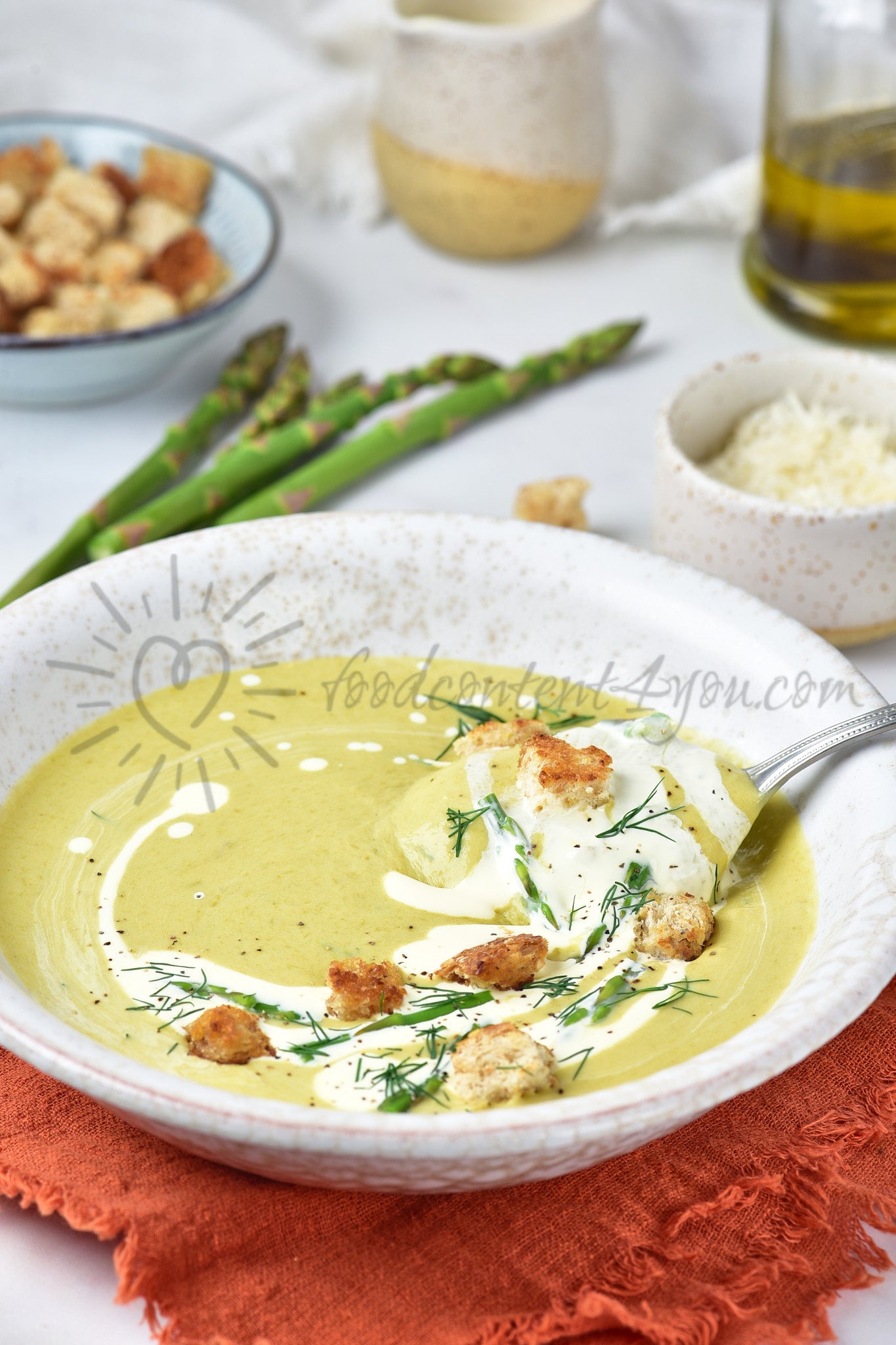 Creamy Asparagus Soup - Set 4 of 5
