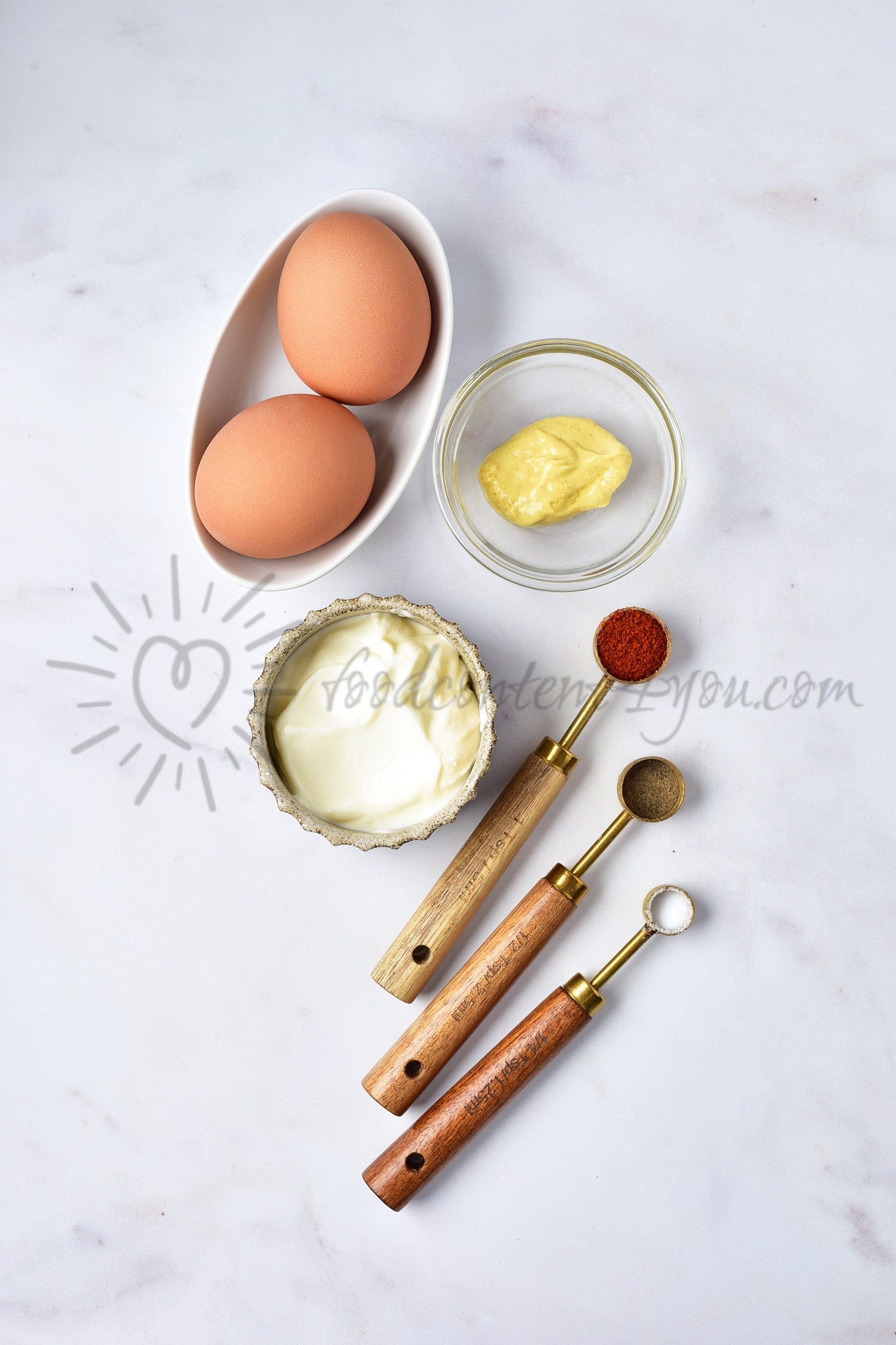 Deviled no-mayo Eggs - Set 4 of 5