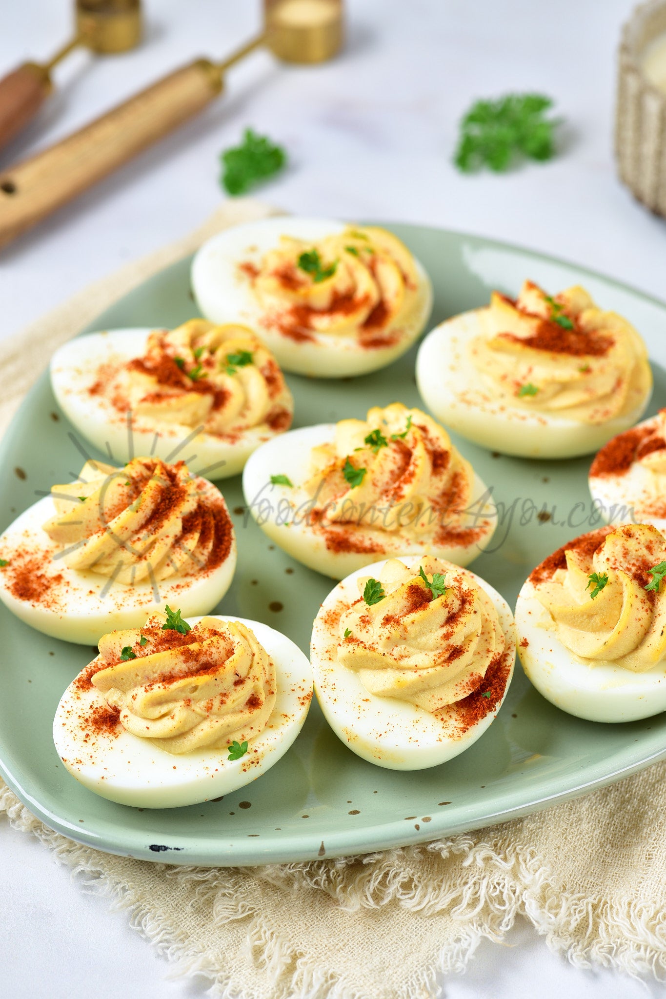 Deviled no-mayo Eggs - Set 4 of 5