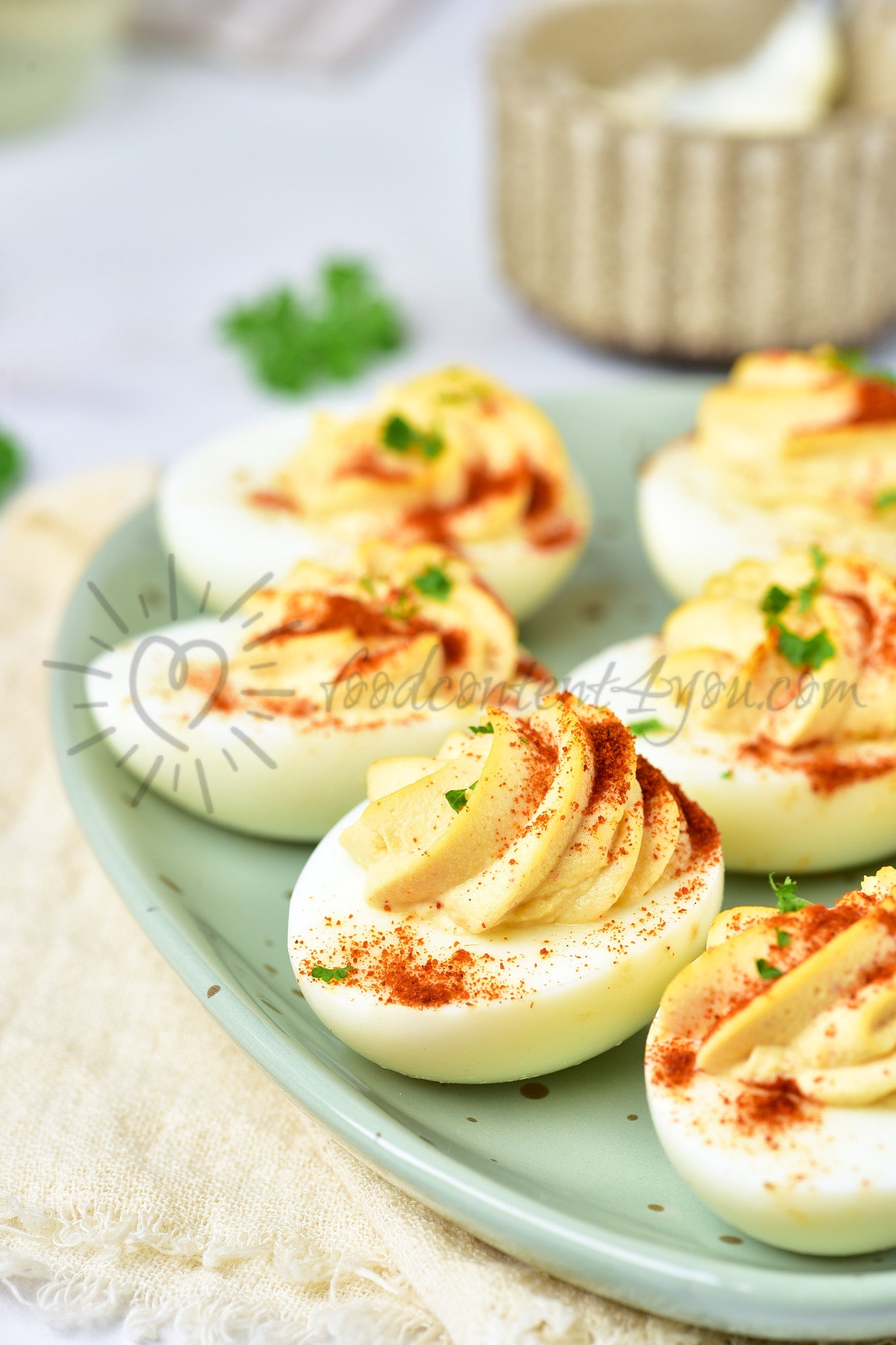 Deviled no-mayo Eggs - Set 4 of 5