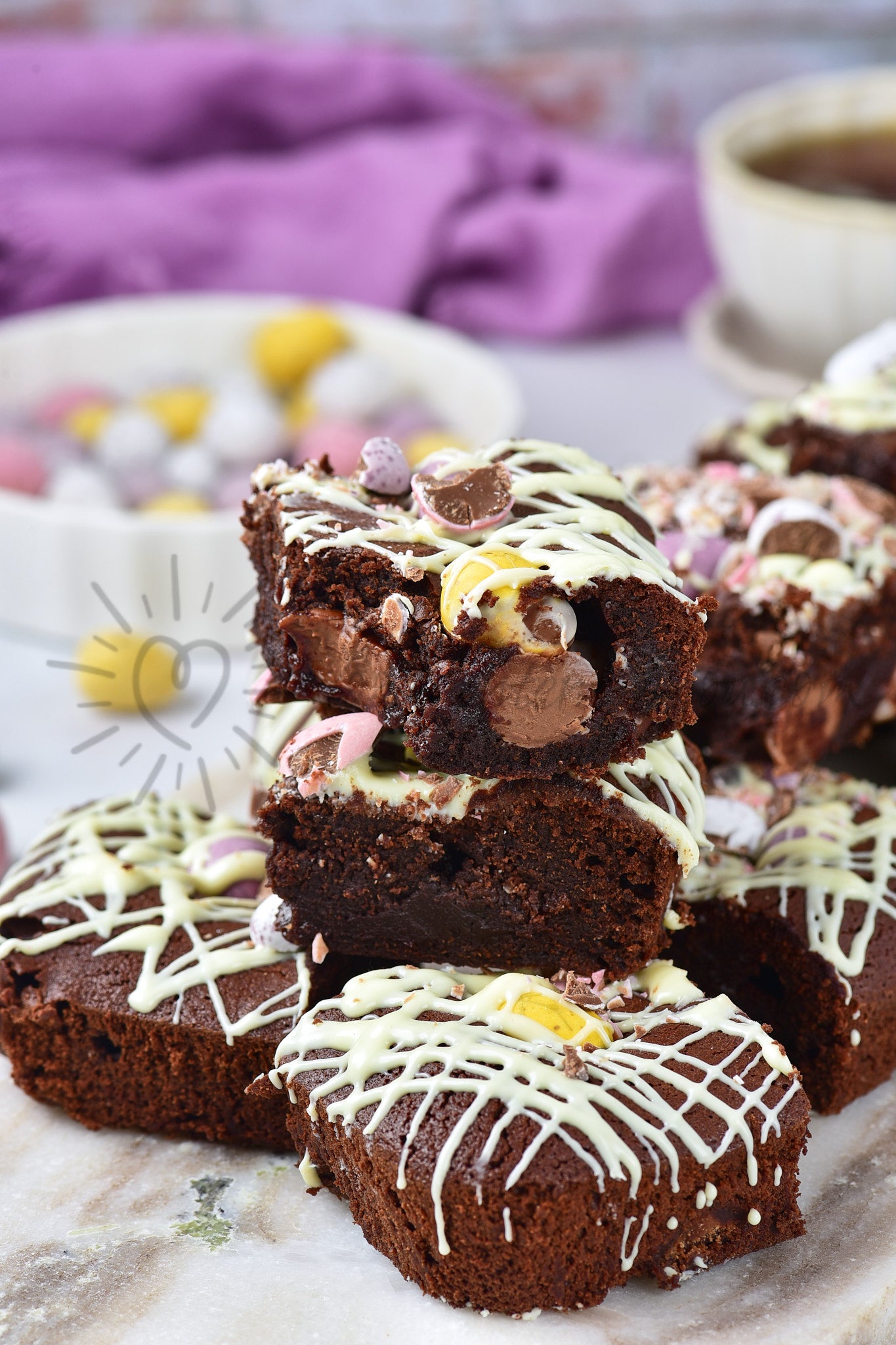 Mini Eggs brownies - Set 3 of 5