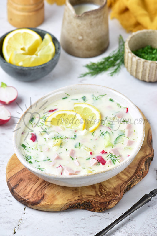 Okroshka (Russian cold soup) - Set 5 of 5