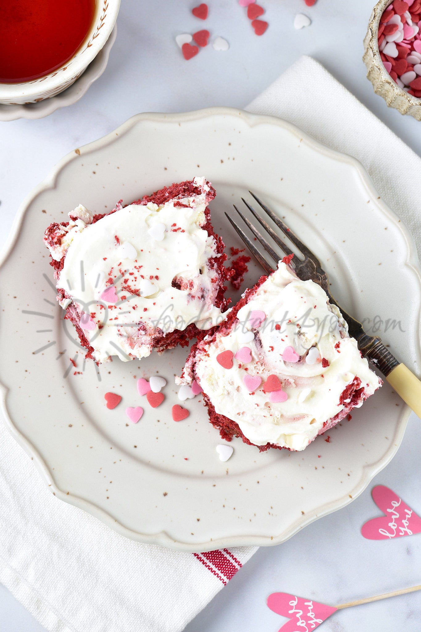 Red Velvet Cinnamon Rolls - Set 5 of 5