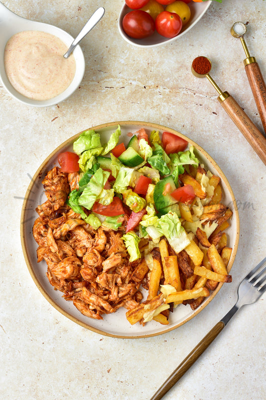 Cheesy BBQ Chicken Loaded Fries - Set 1 of 2