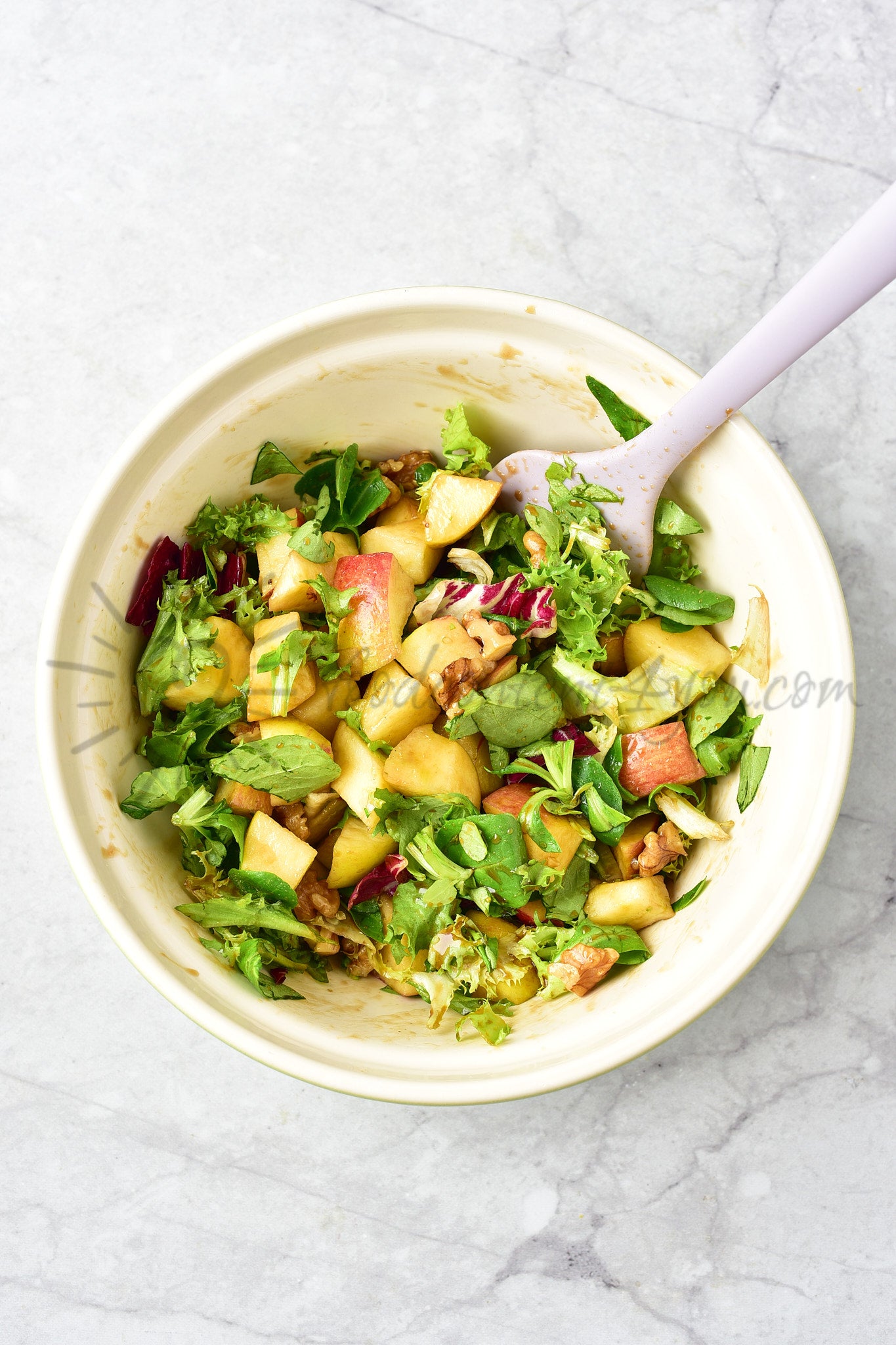 Apple, walnut and blue cheese salad - Set 3 of 5