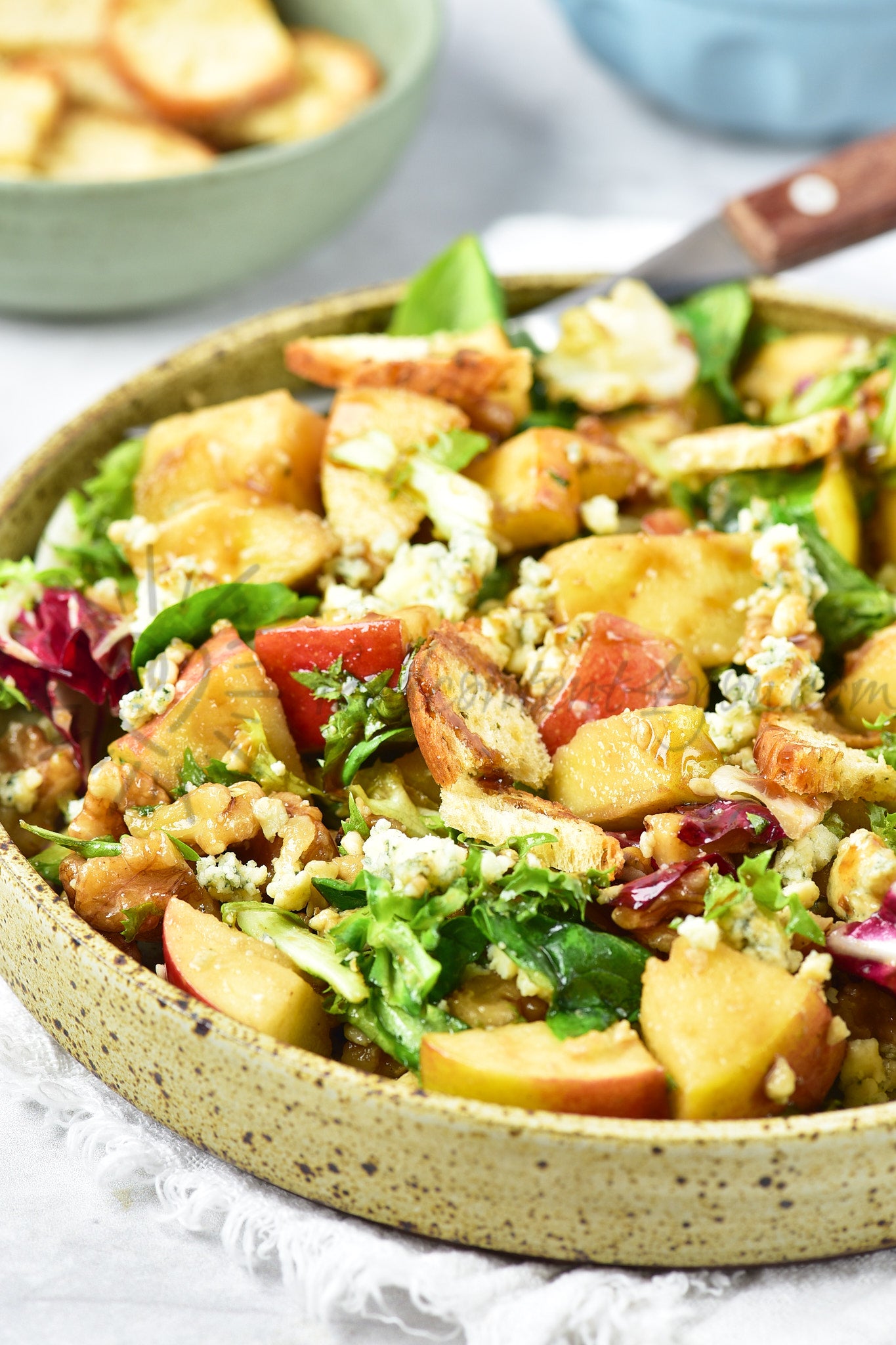 Apple, walnut and blue cheese salad - Set 5 of 5