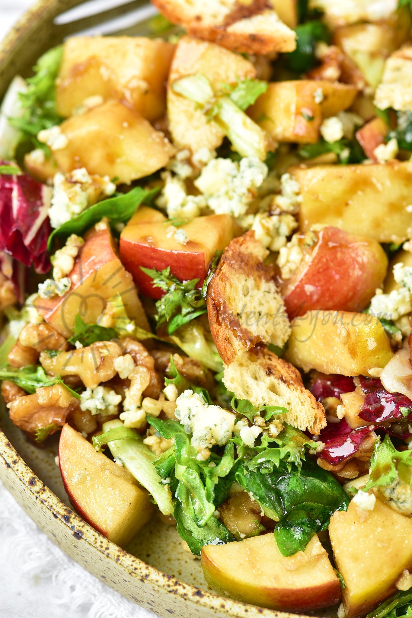 Apple, walnut and blue cheese salad - Set 5 of 5