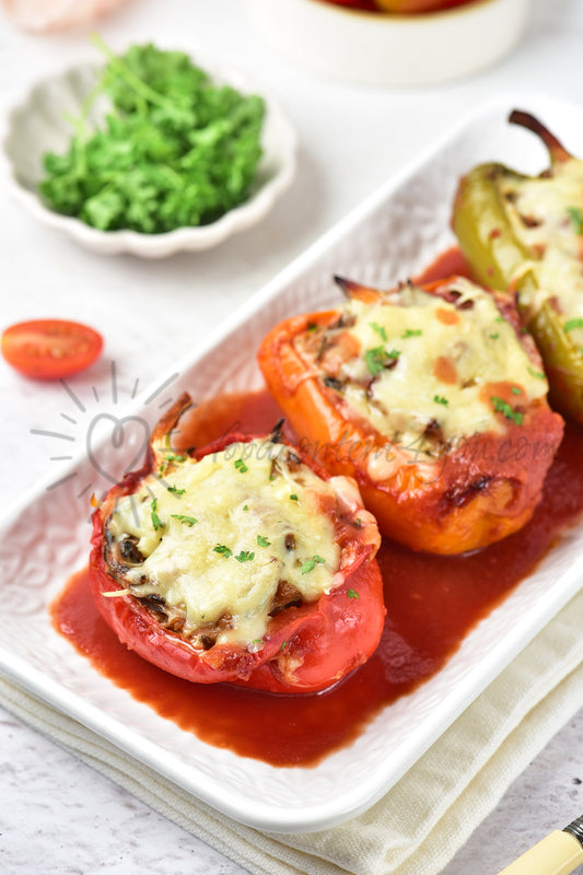Chicken and Wild rice Stuffed Peppers - Set 4 of 5