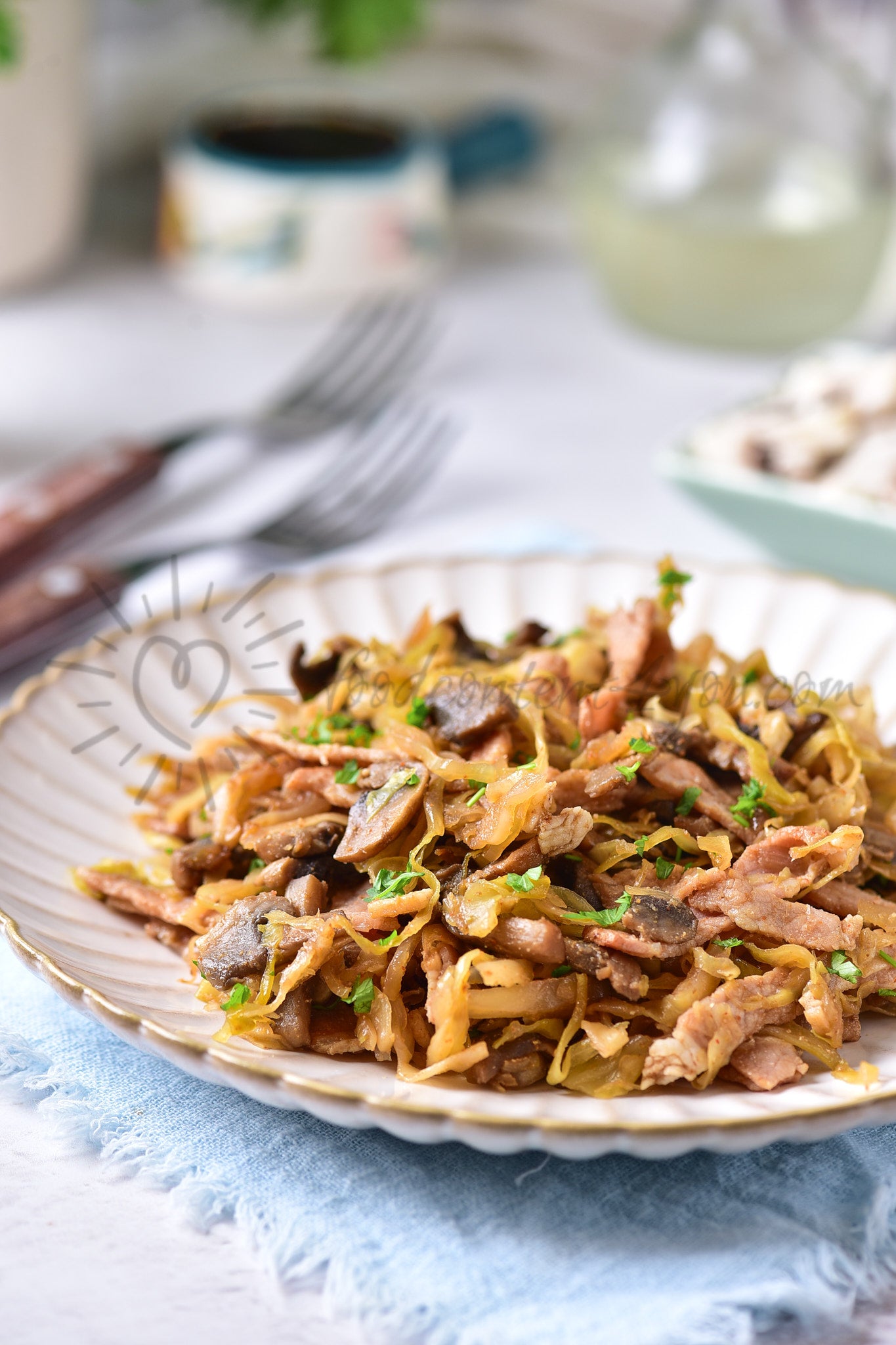 Southern-style Braised Cabbage with Mushrooms - Set 2 of 5