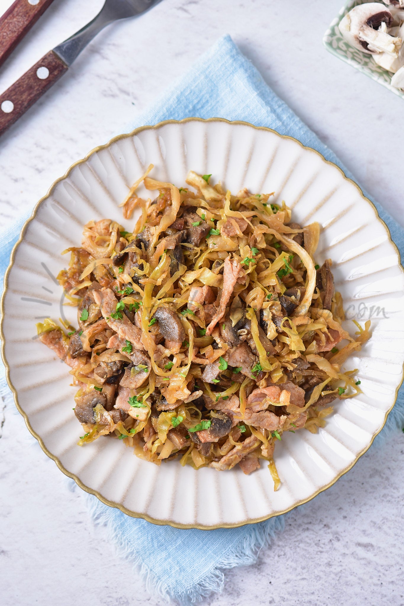 Southern-style Braised Cabbage with Mushrooms - Set 2 of 5